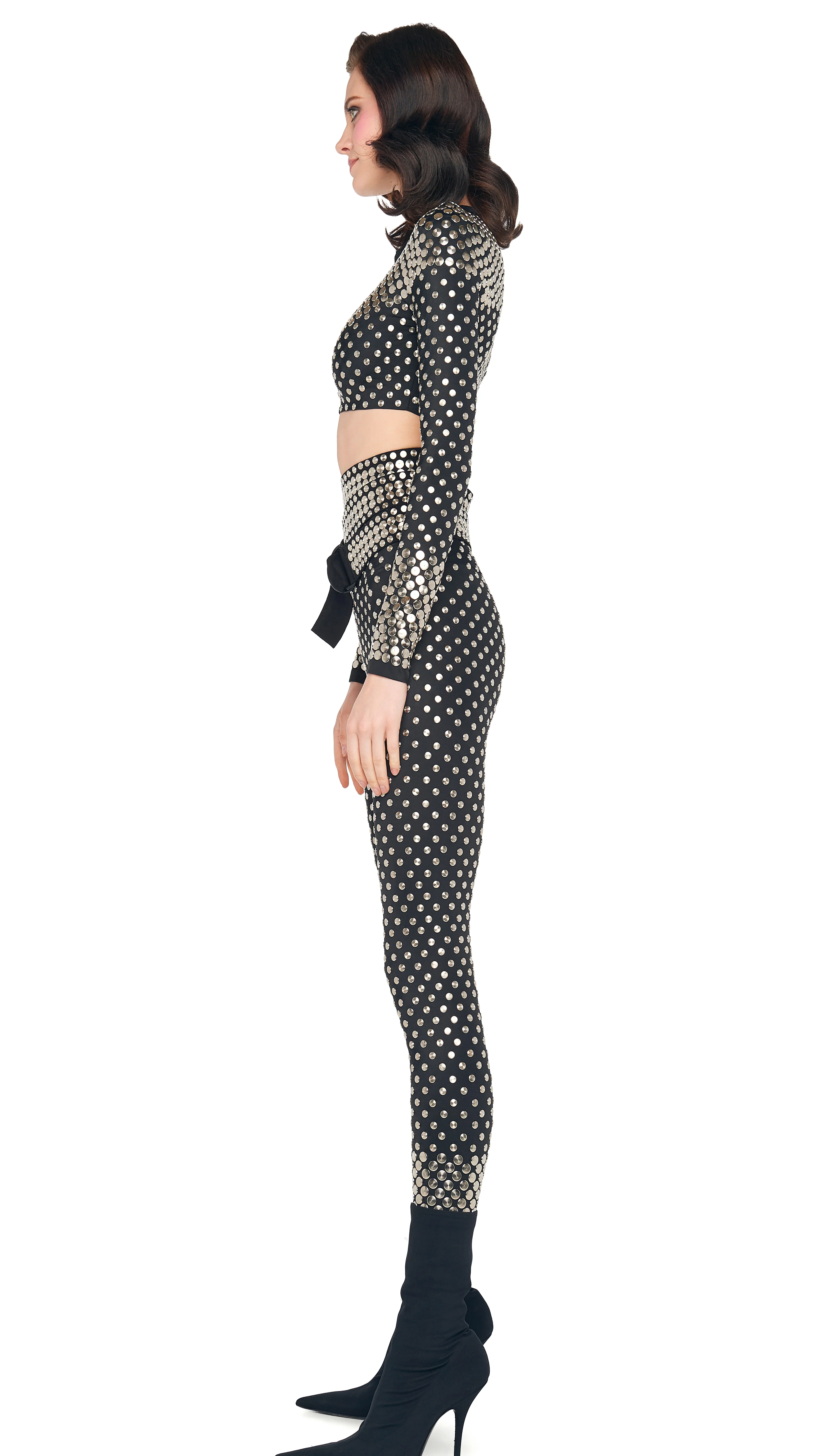 STUD CREWNECK CROPPED TOP - Image 3