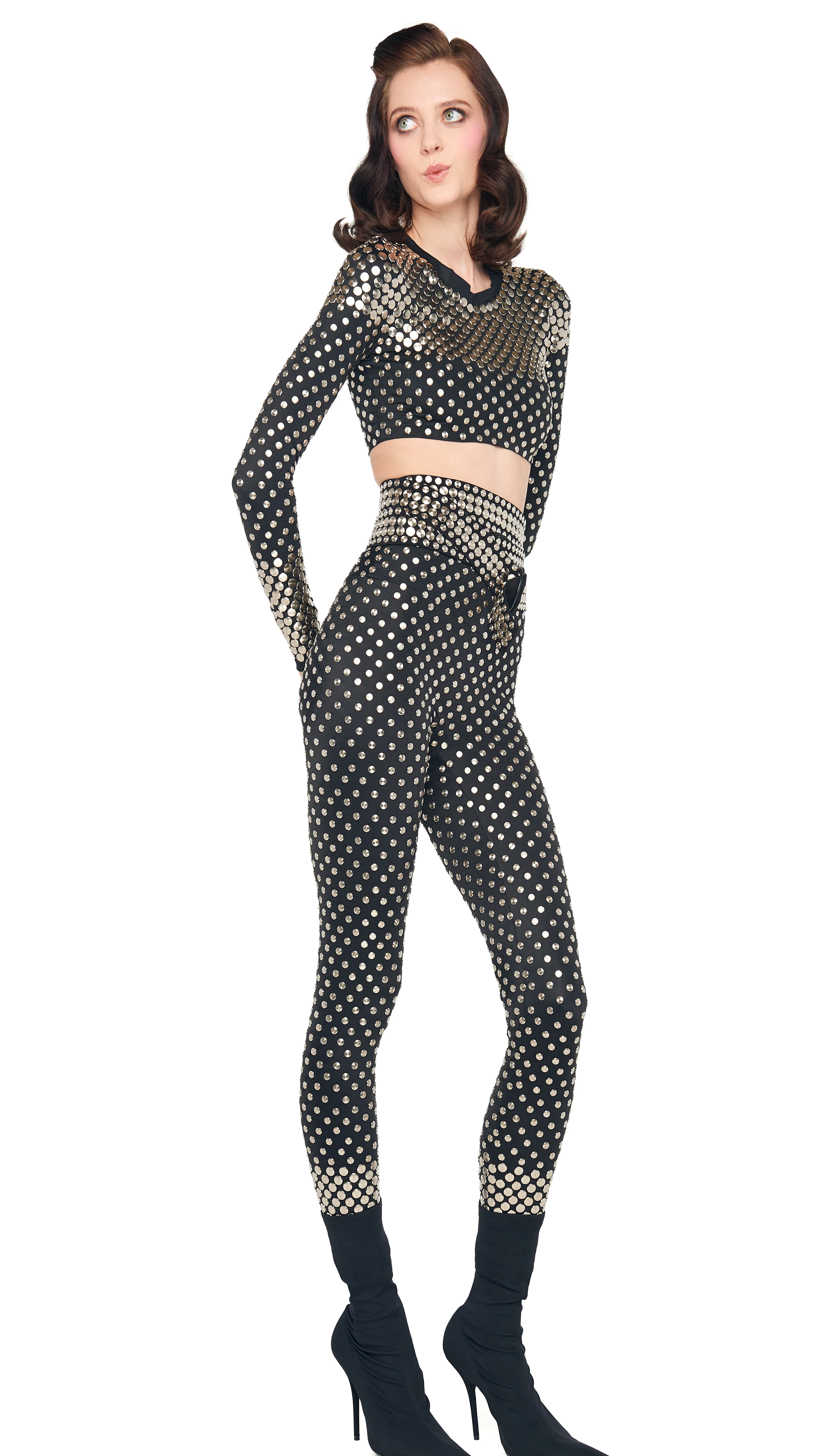 STUD CREWNECK CROPPED TOP - Image 5