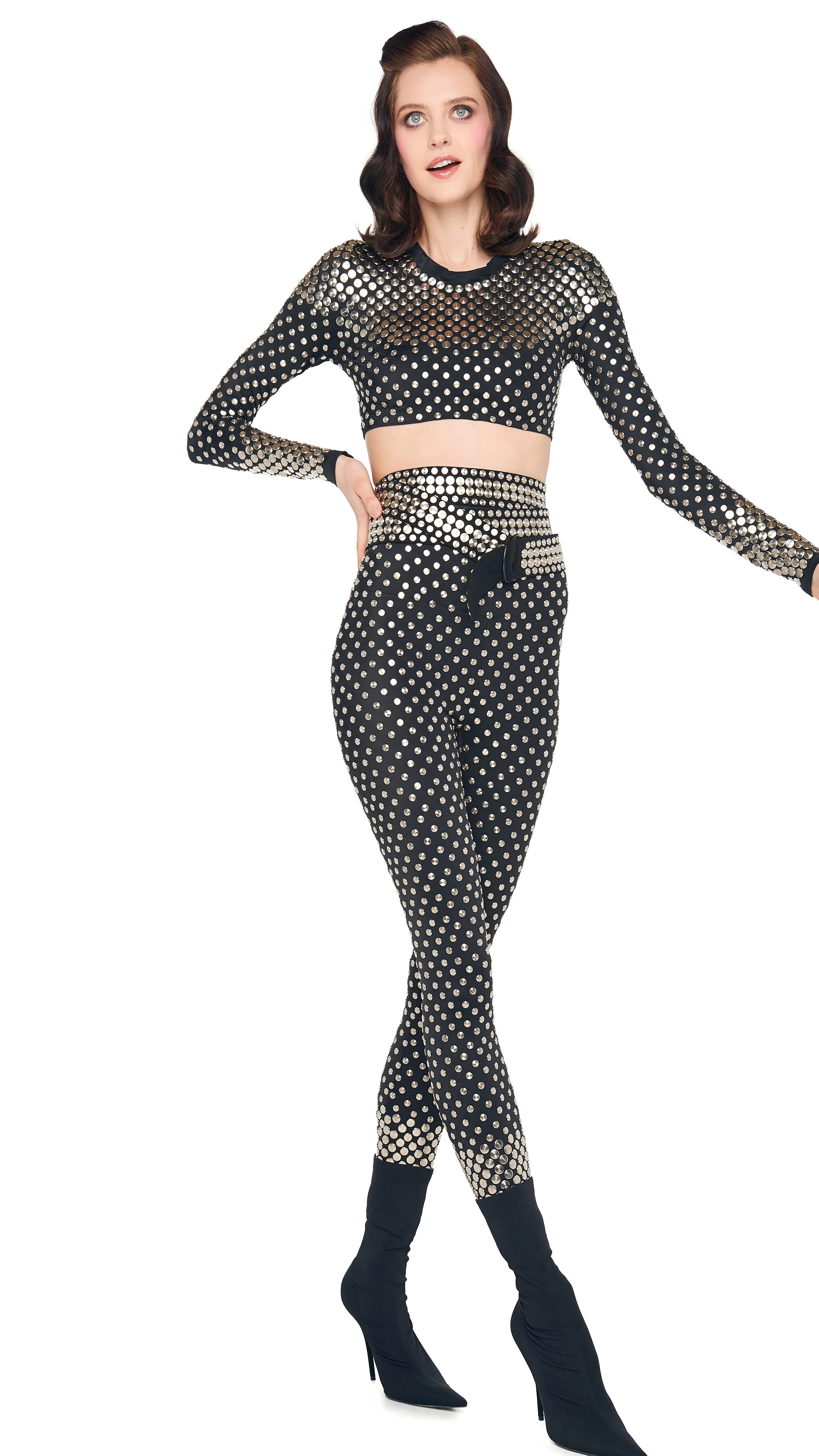 STUD CREWNECK CROPPED TOP - Image 6