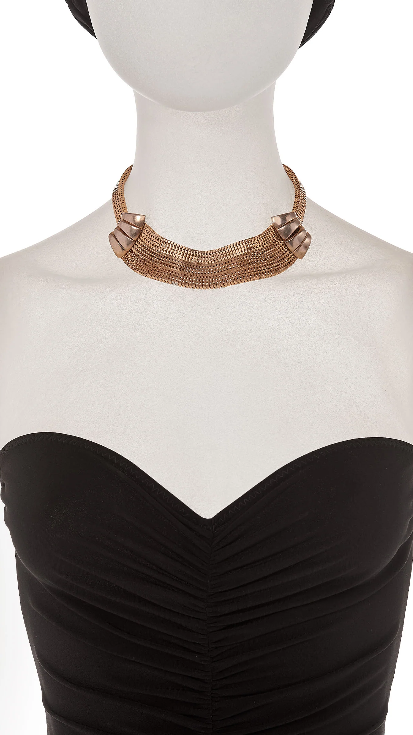 BRASS TIERED CHOKER WITH DETAIL - Image 2