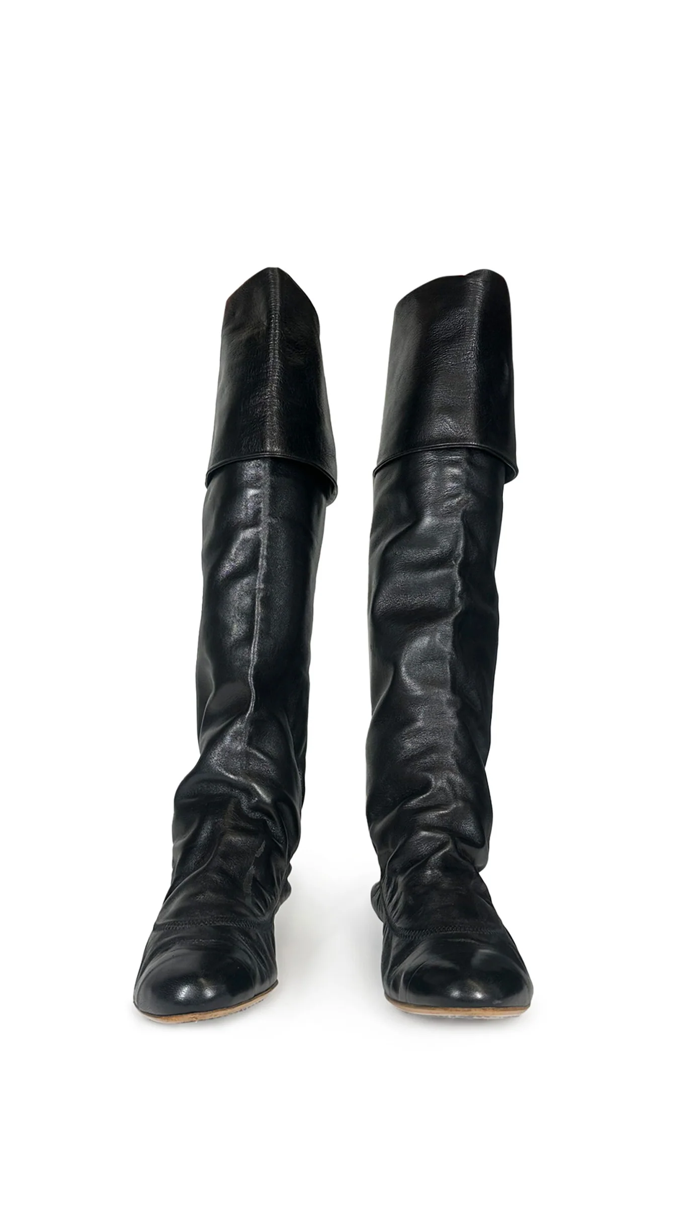 CHANEL INTERLOCKING CC LOGO CALFSKIN RIDING BOOTS - Image 2