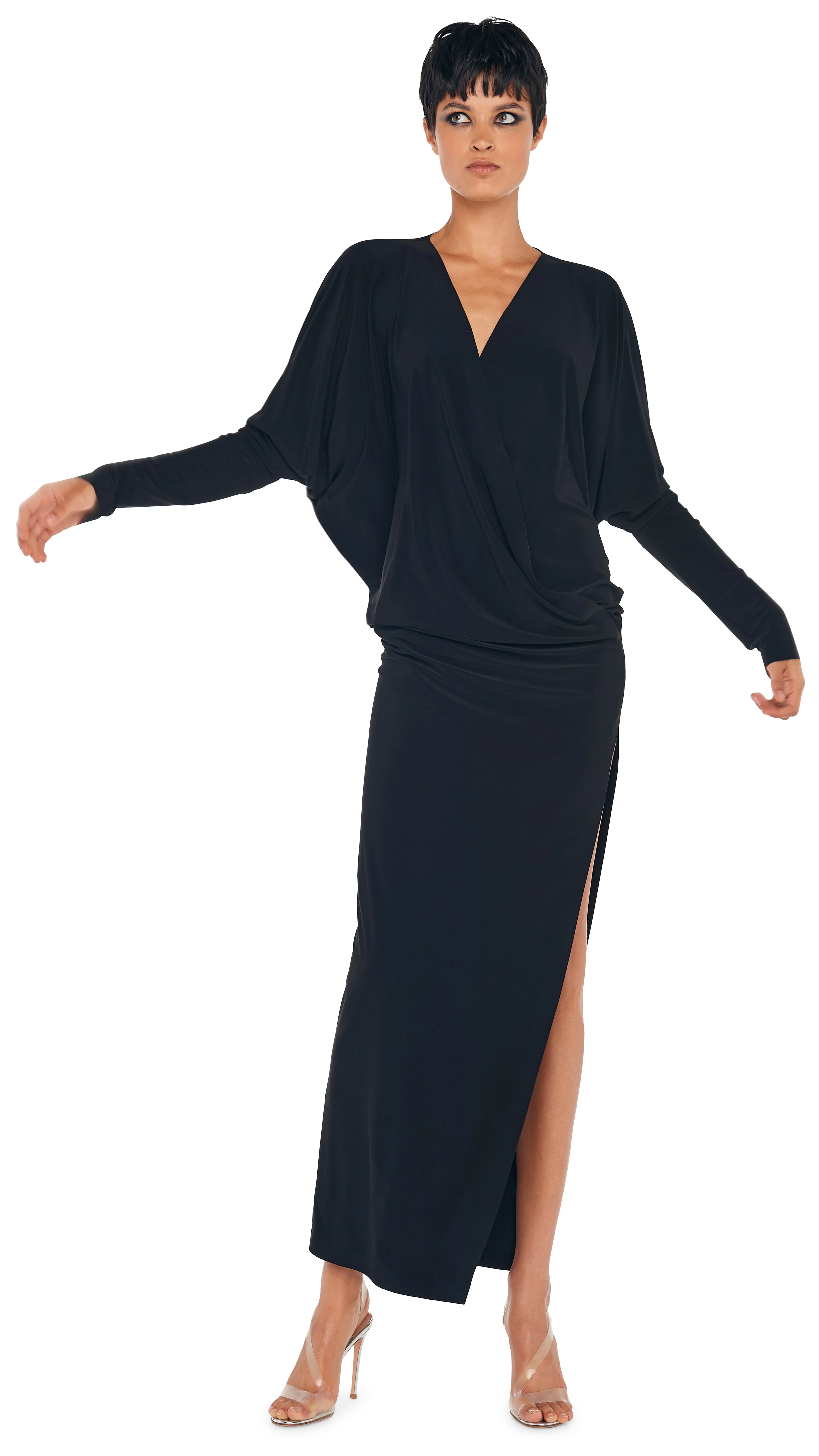 DOLMAN WRAP GOWN W/ SIDE SLIT - Image 6