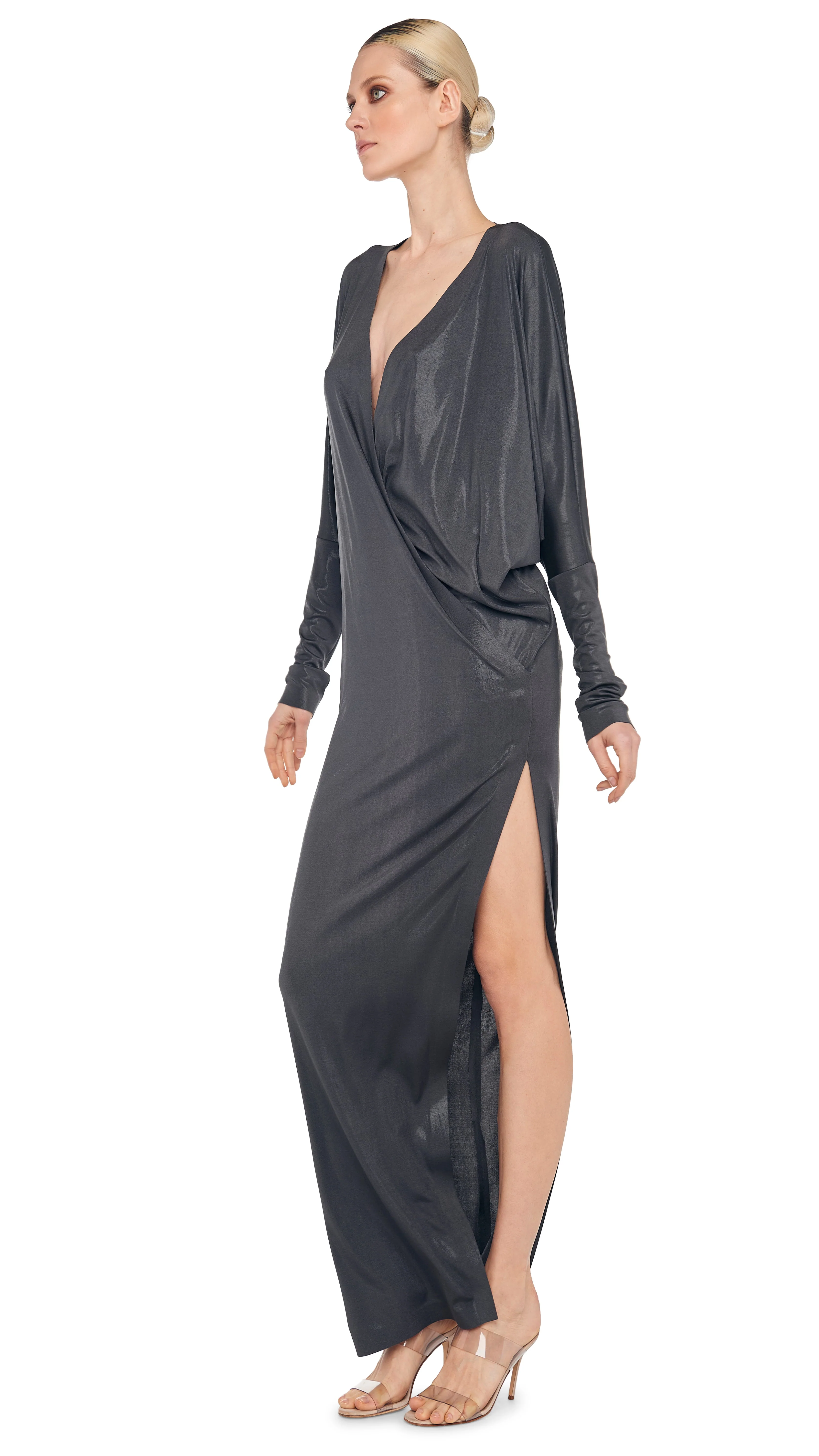 DOLMAN WRAP GOWN W/ SIDE SLIT - Image 7