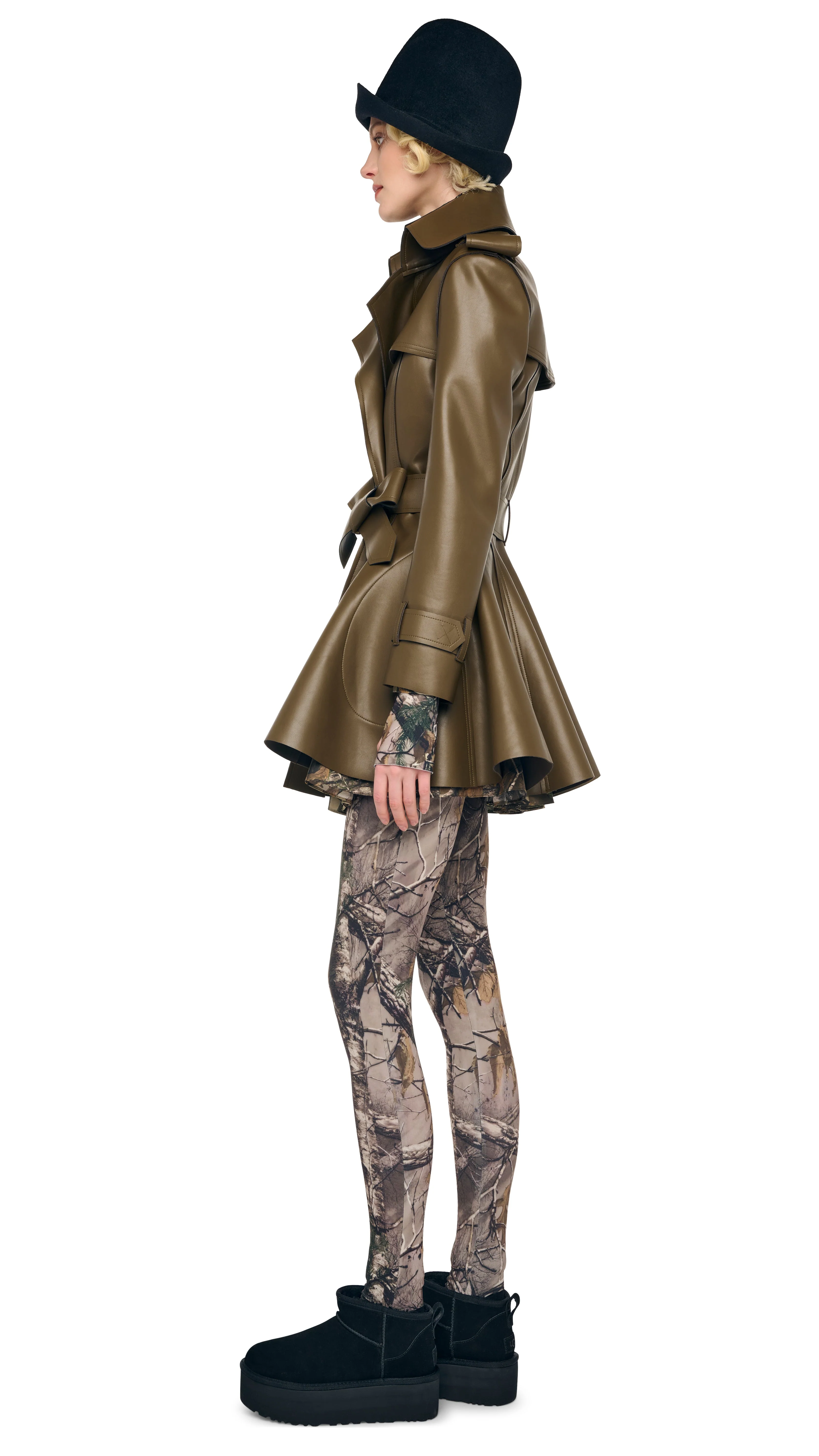 DOUBLE BREASTED TRENCH FLARED MINI DRESS - Image 2