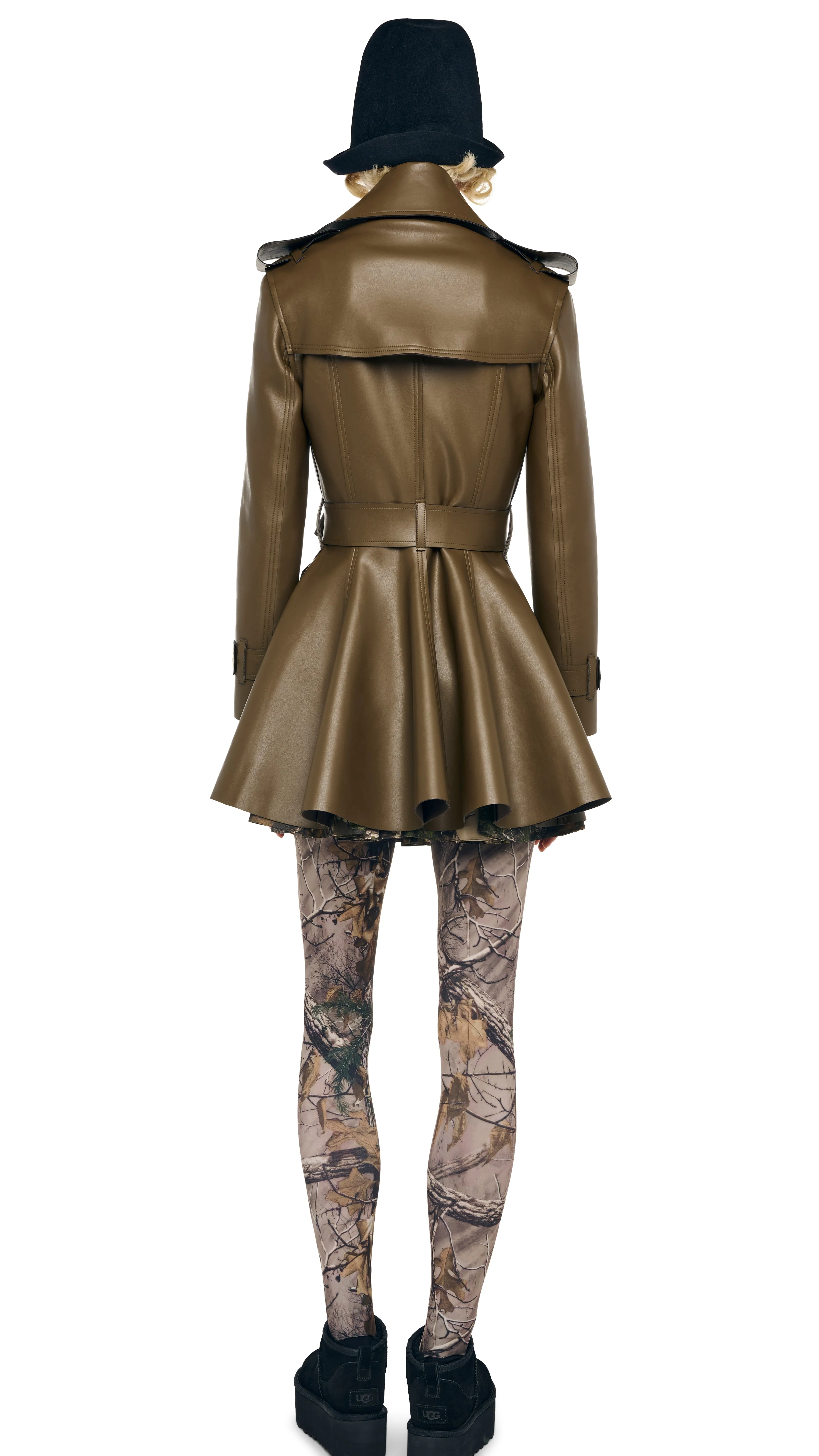 DOUBLE BREASTED TRENCH FLARED MINI DRESS - Image 3