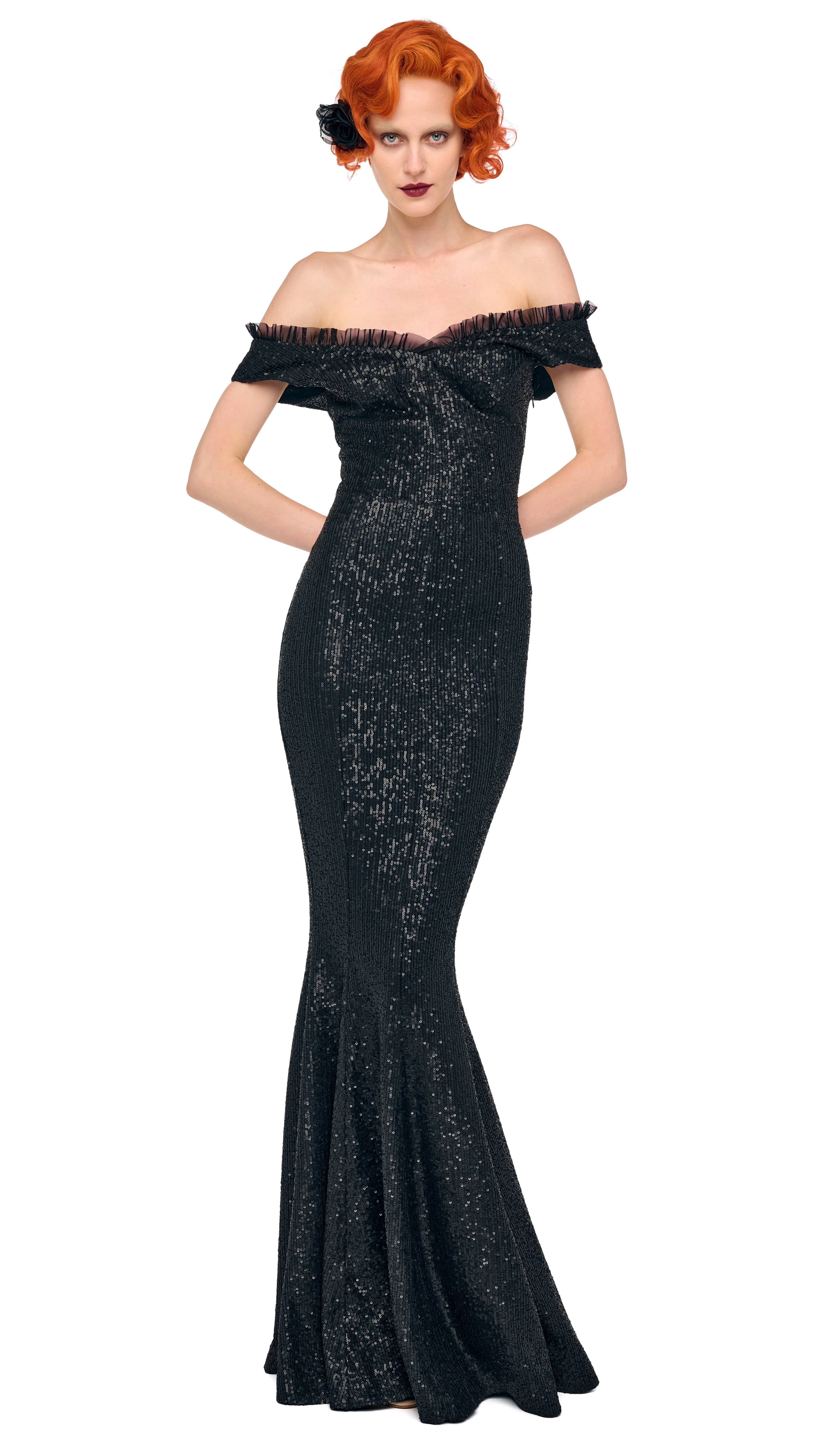 DOUBLE DROP SHOULDER GRACE FISHTAIL GOWN - Image 7