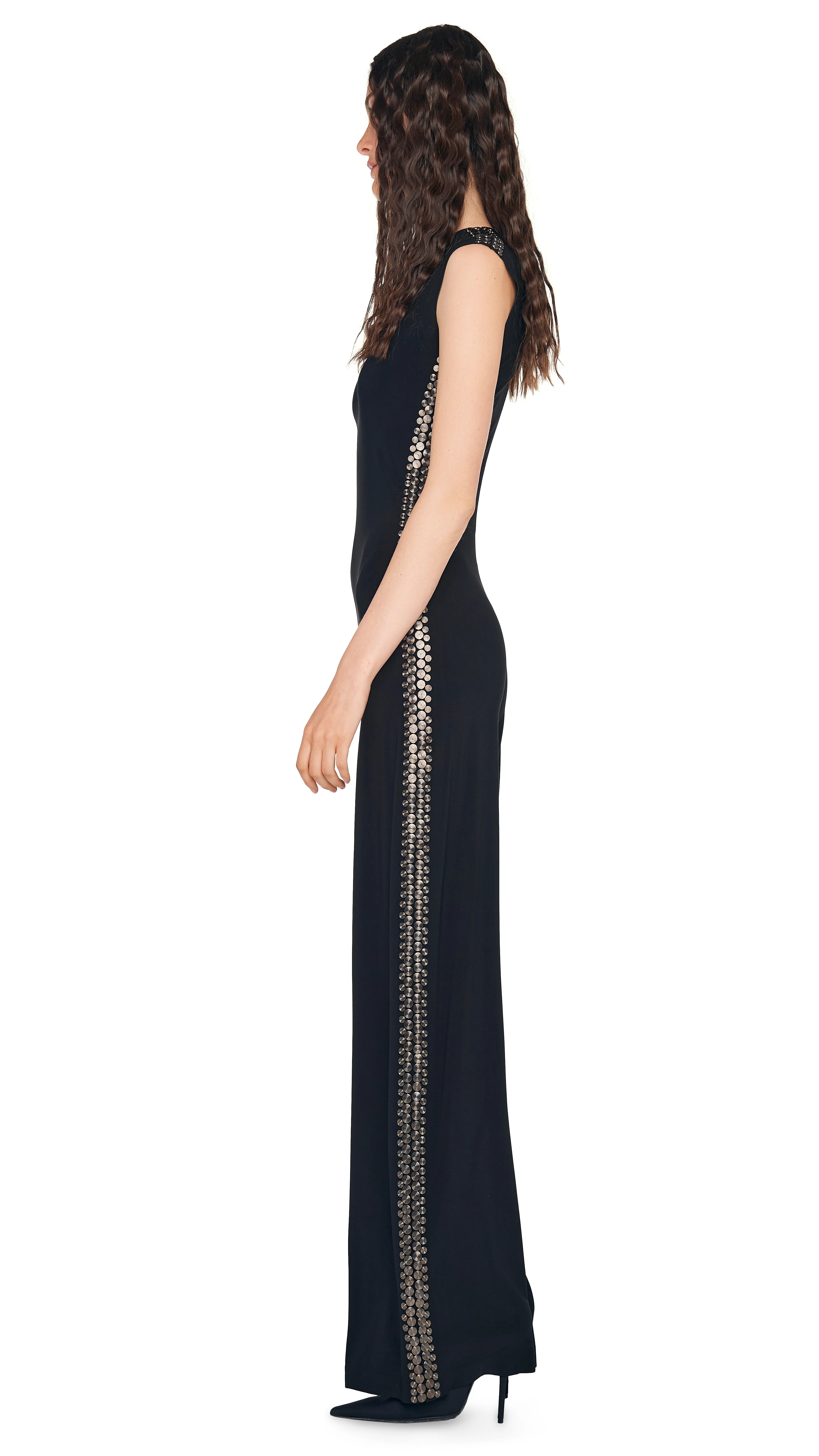 GUNMETAL STUD SLEEVELESS JUMPSUIT - Image 2