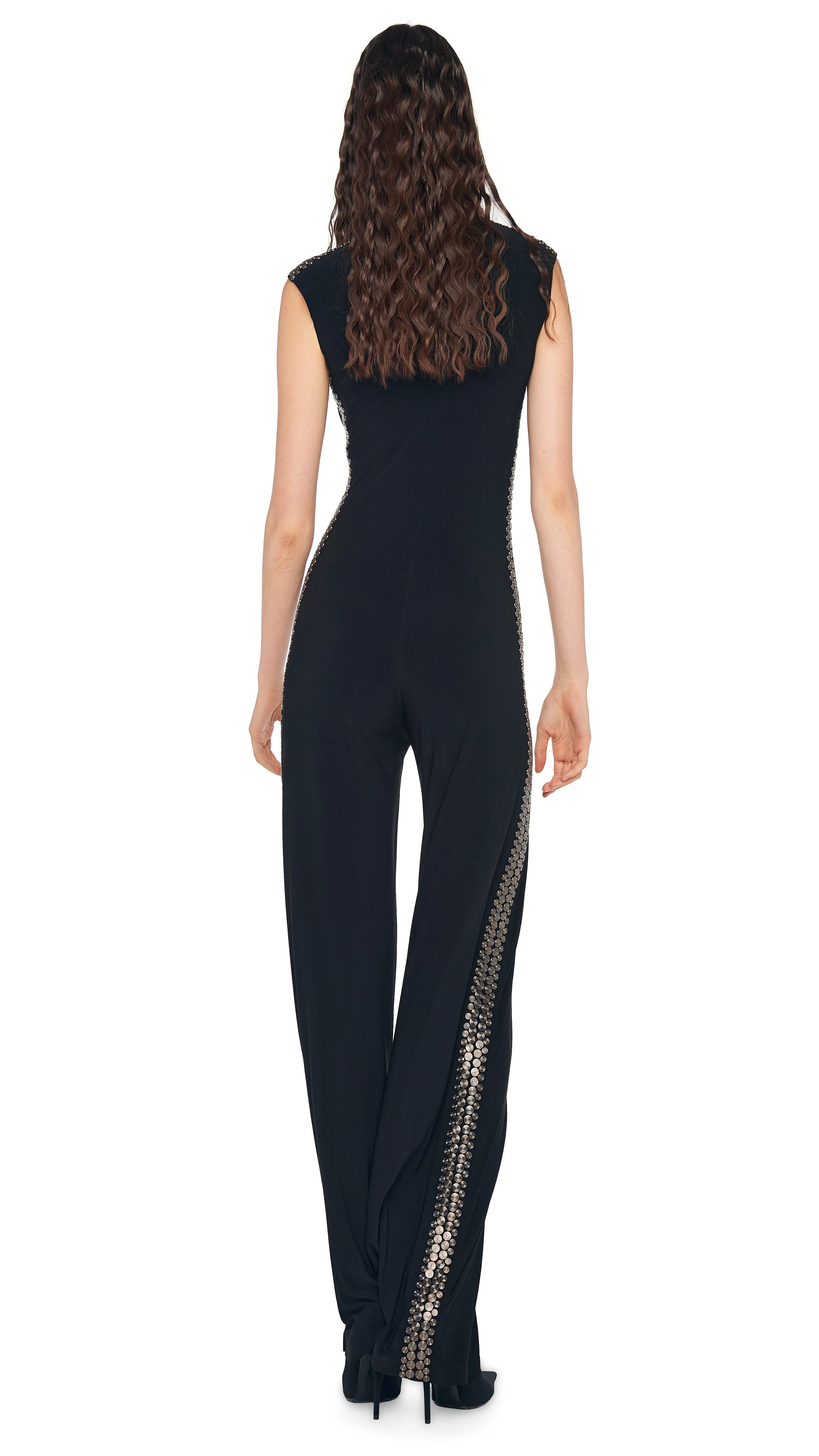 GUNMETAL STUD SLEEVELESS JUMPSUIT - Image 3