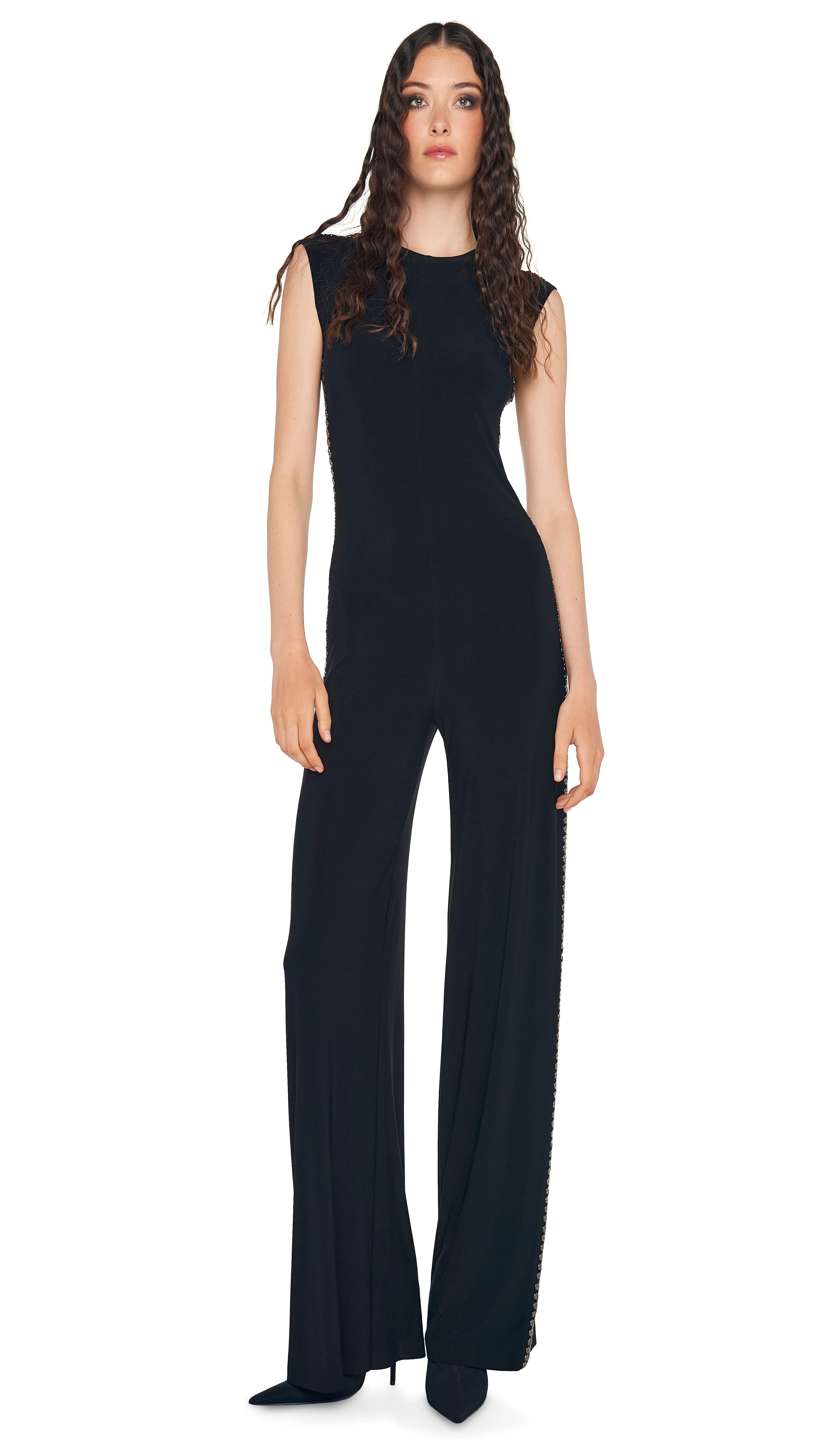 GUNMETAL STUD SLEEVELESS JUMPSUIT - Image 4