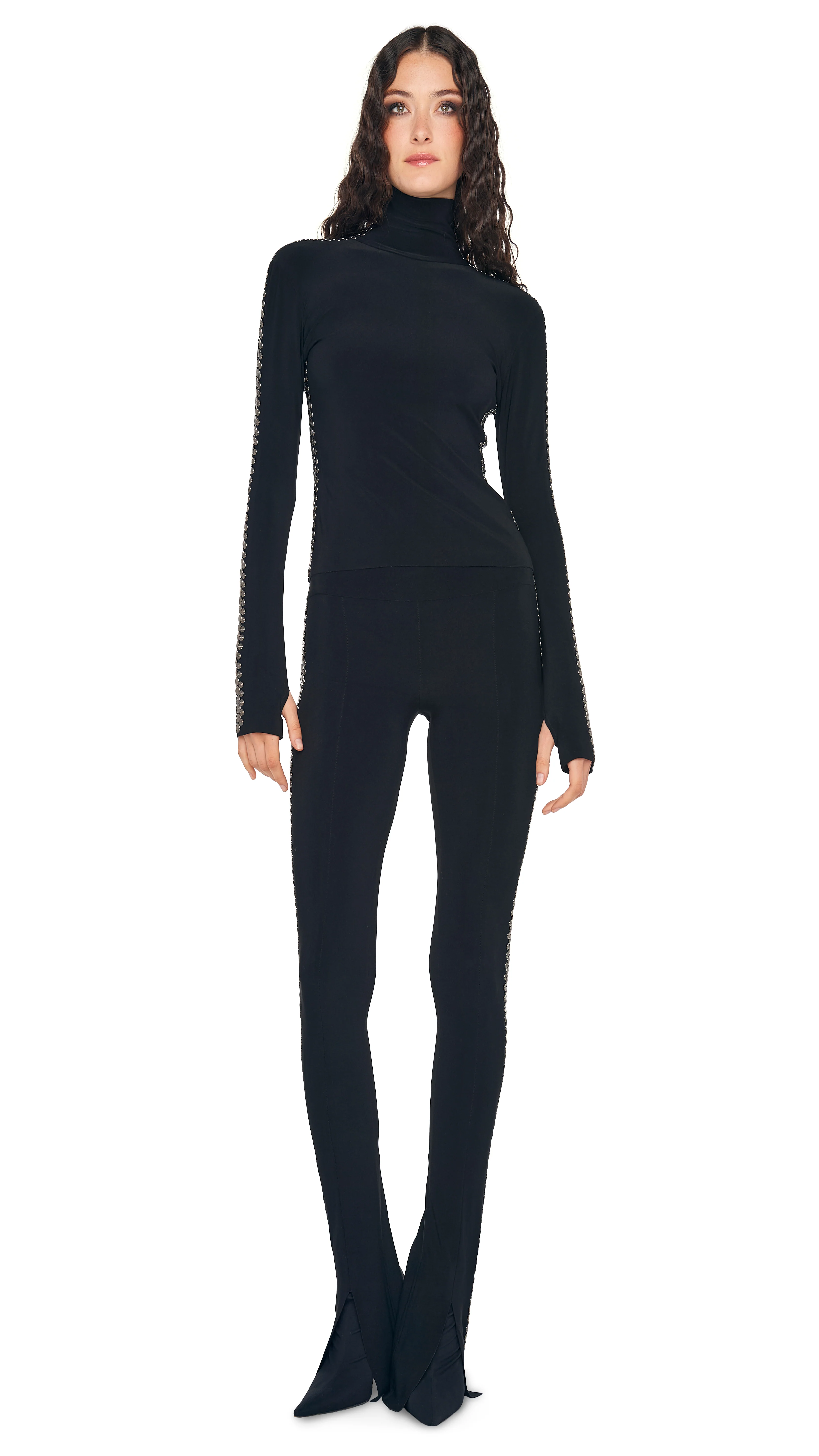 GUNMETAL STUD SPAT LEGGING - Image 4