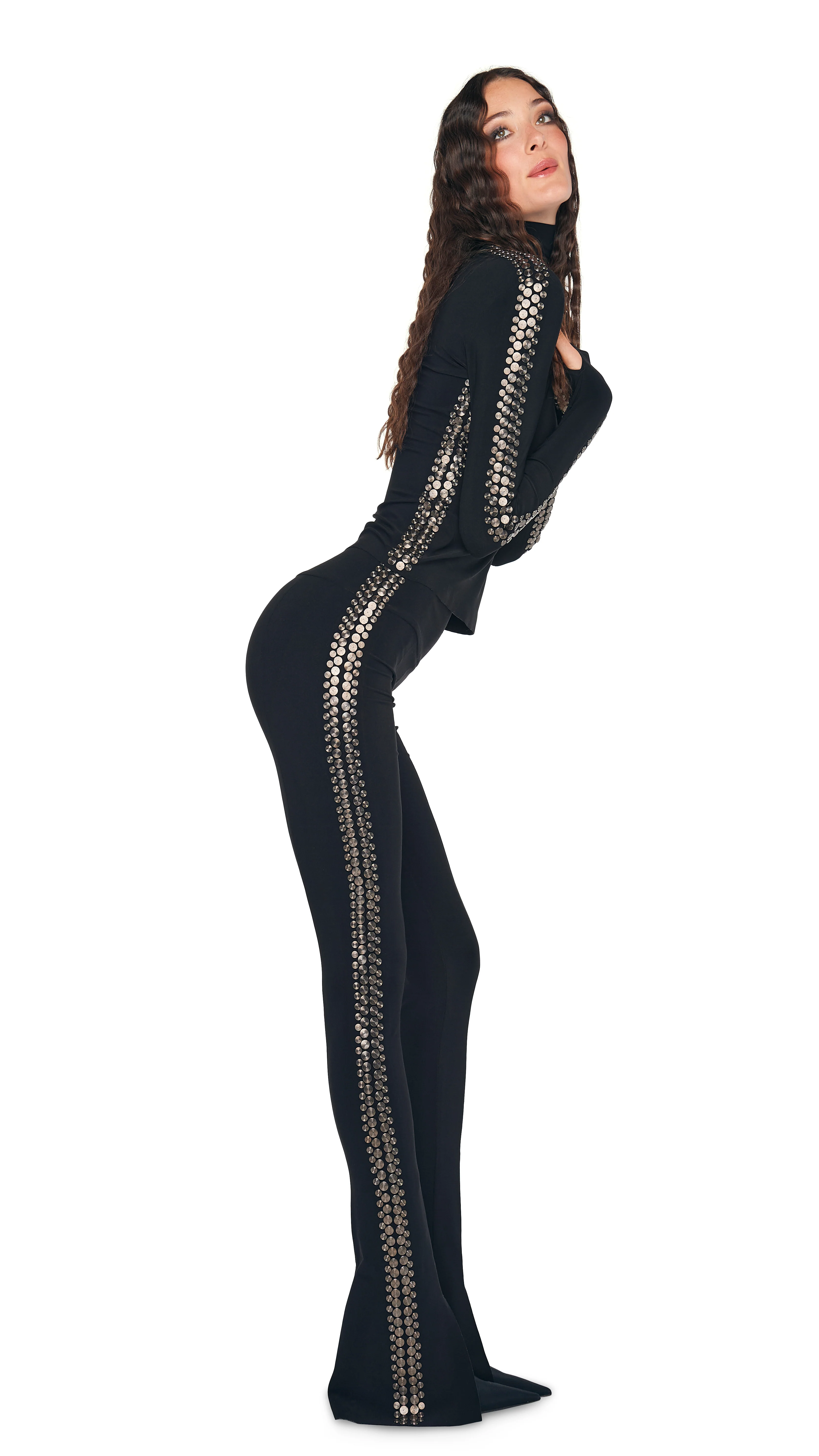 GUNMETAL STUD SPAT LEGGING - Image 5