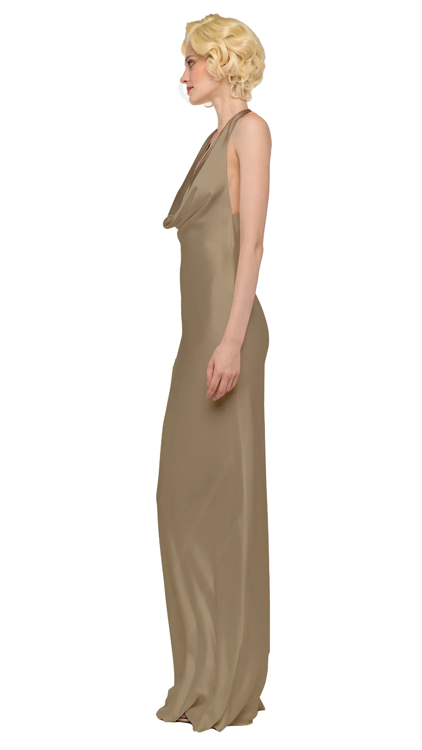 HALTER DRAPE BIAS GOWN - Image 2
