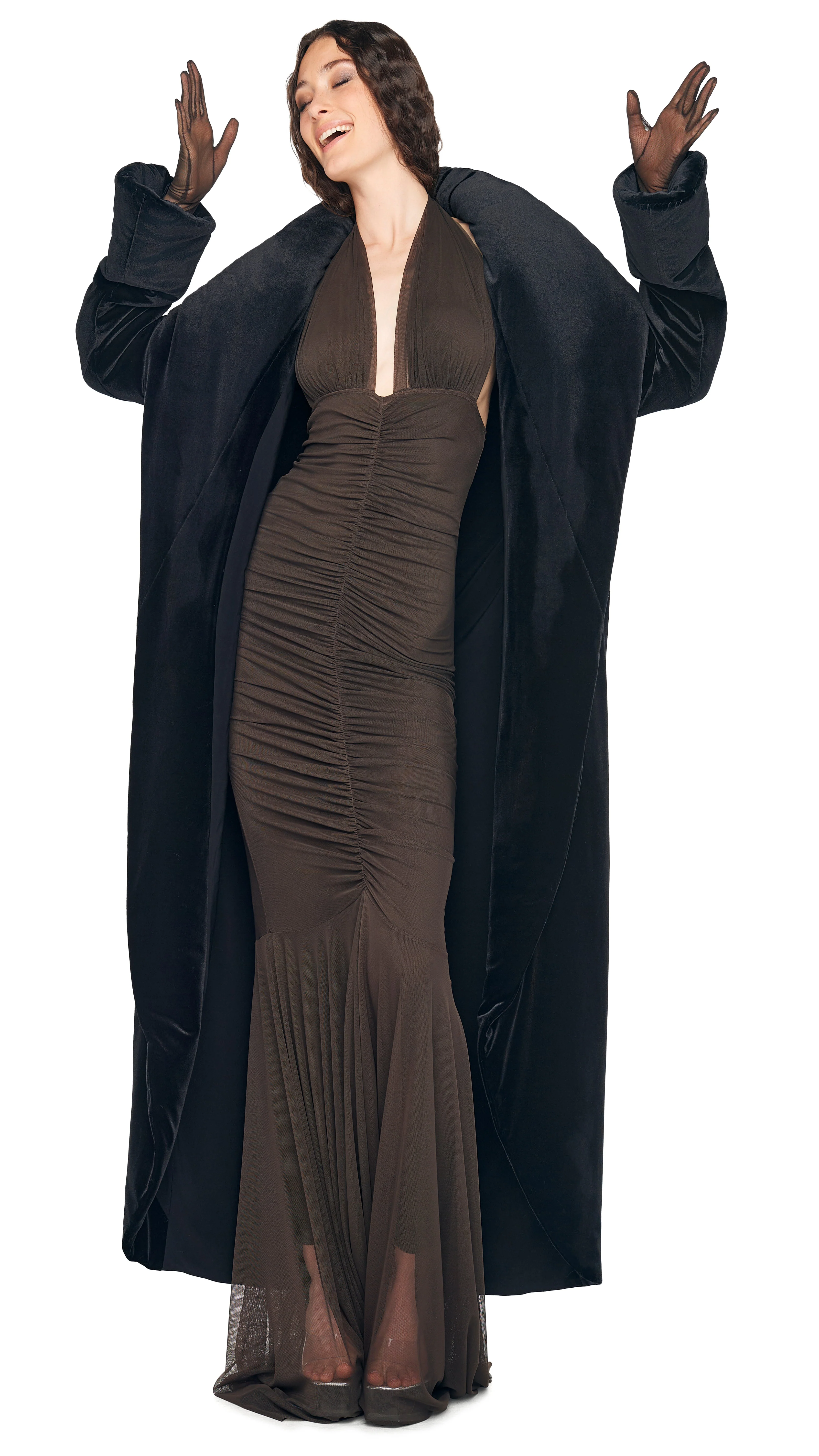 HALTER SHIRRED FRONT FISHTAIL GOWN - Image 11