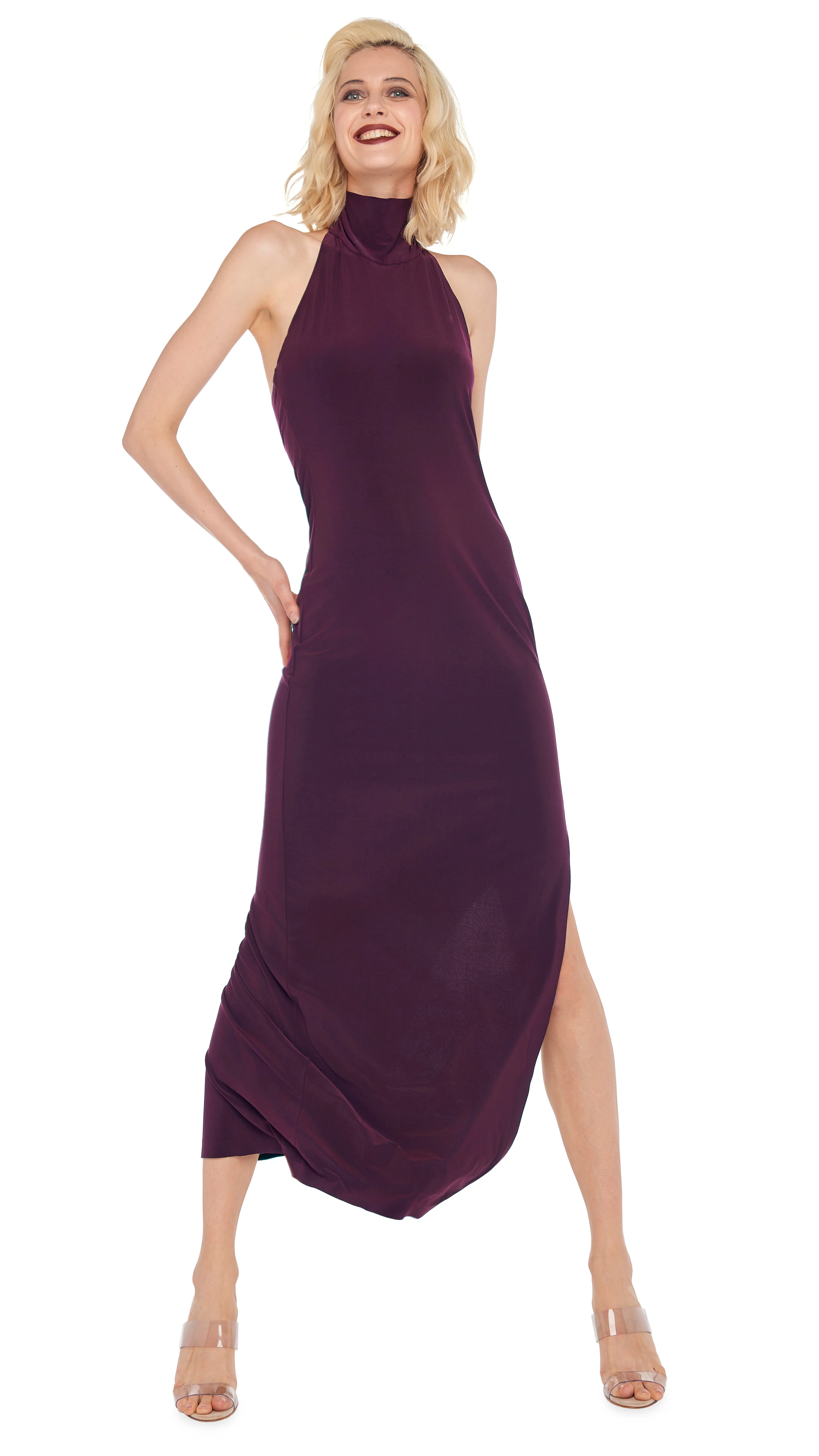 HALTER TURTLE SIDE SLIT GOWN - Image 4