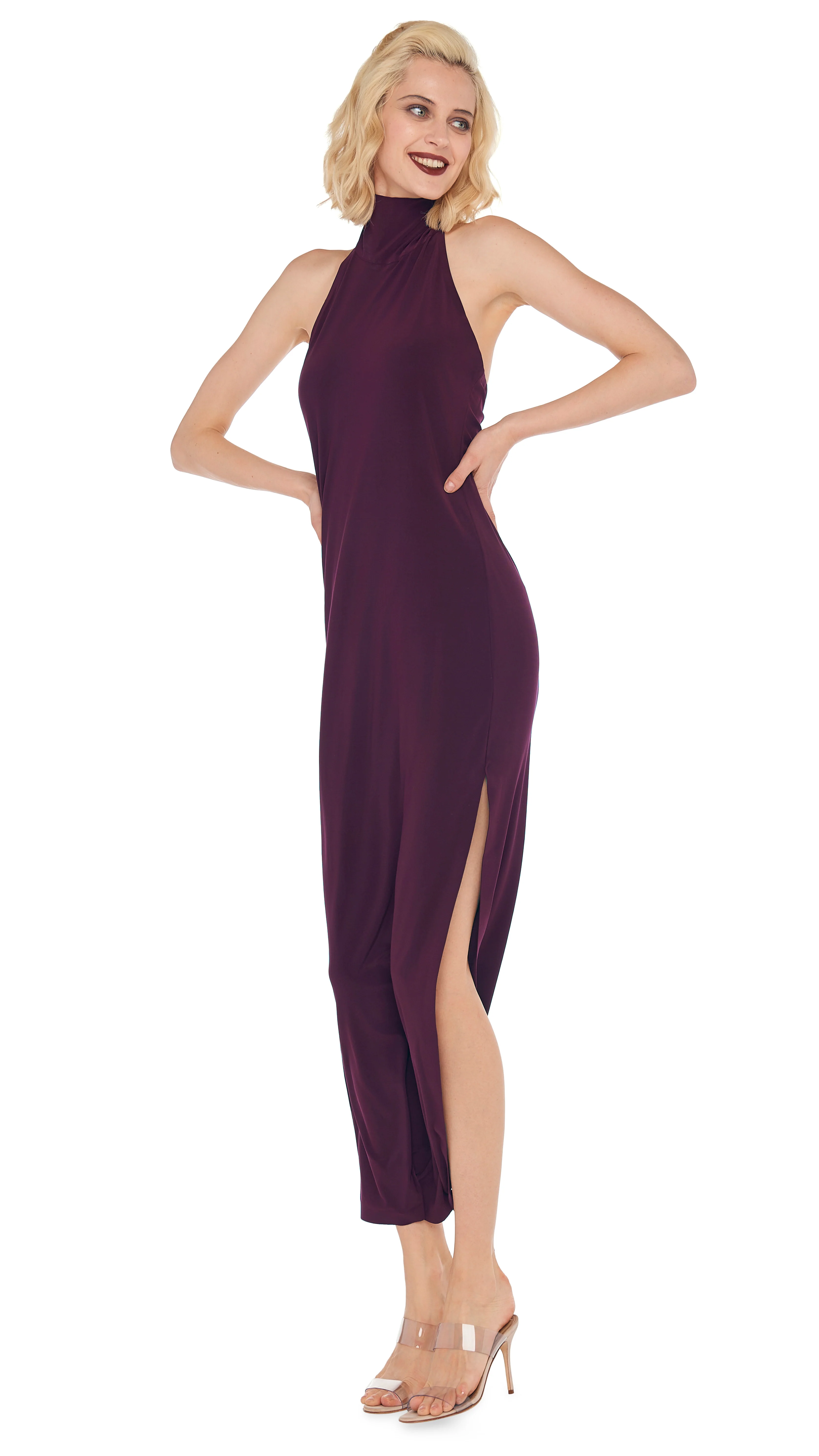 HALTER TURTLE SIDE SLIT GOWN - Image 5