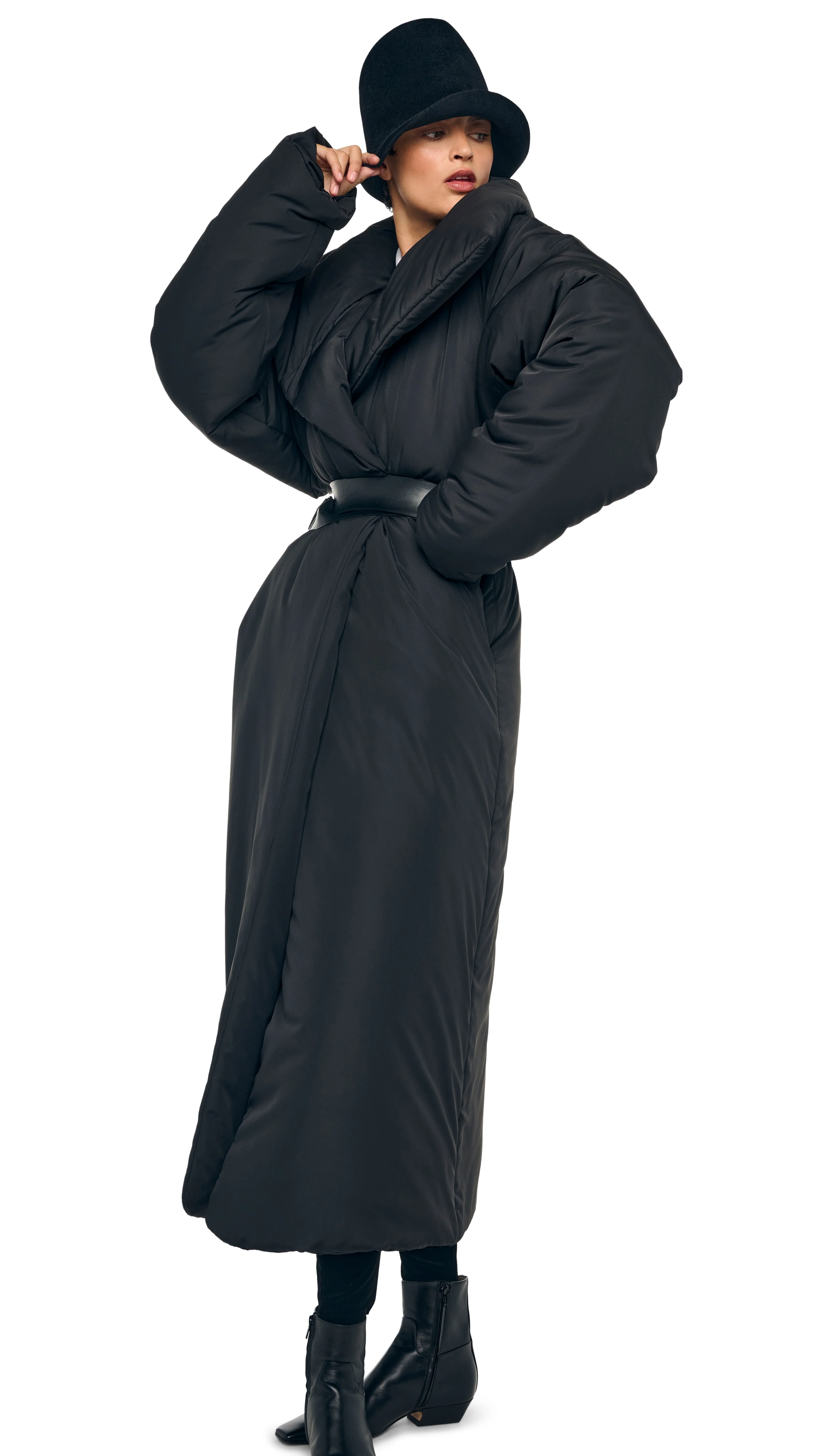 HIGH COLLAR OS BF SLEEPING BAG COAT - Image 4