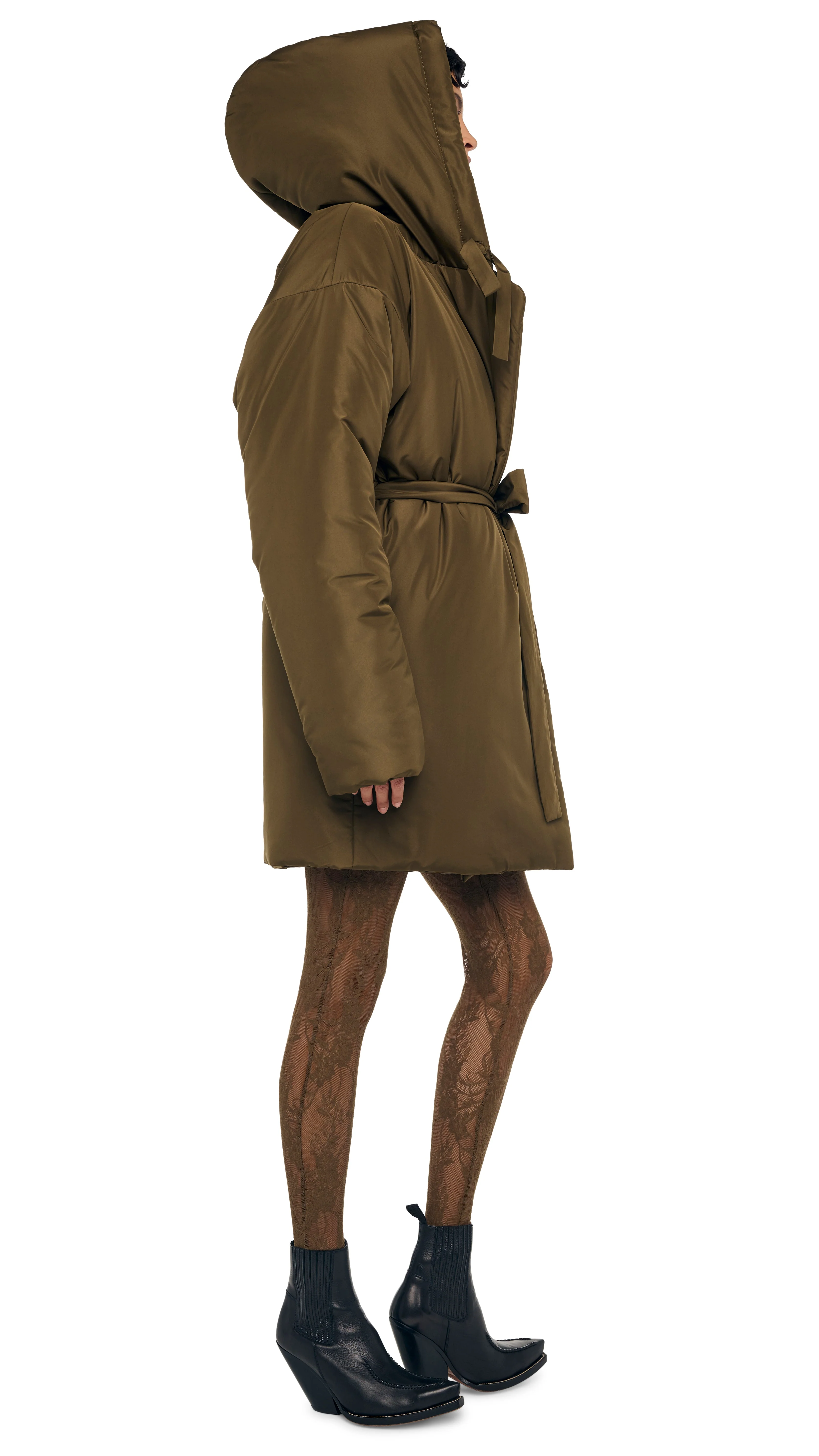 HOODED SLEEPING BAG COAT TO KNEE - Image 4