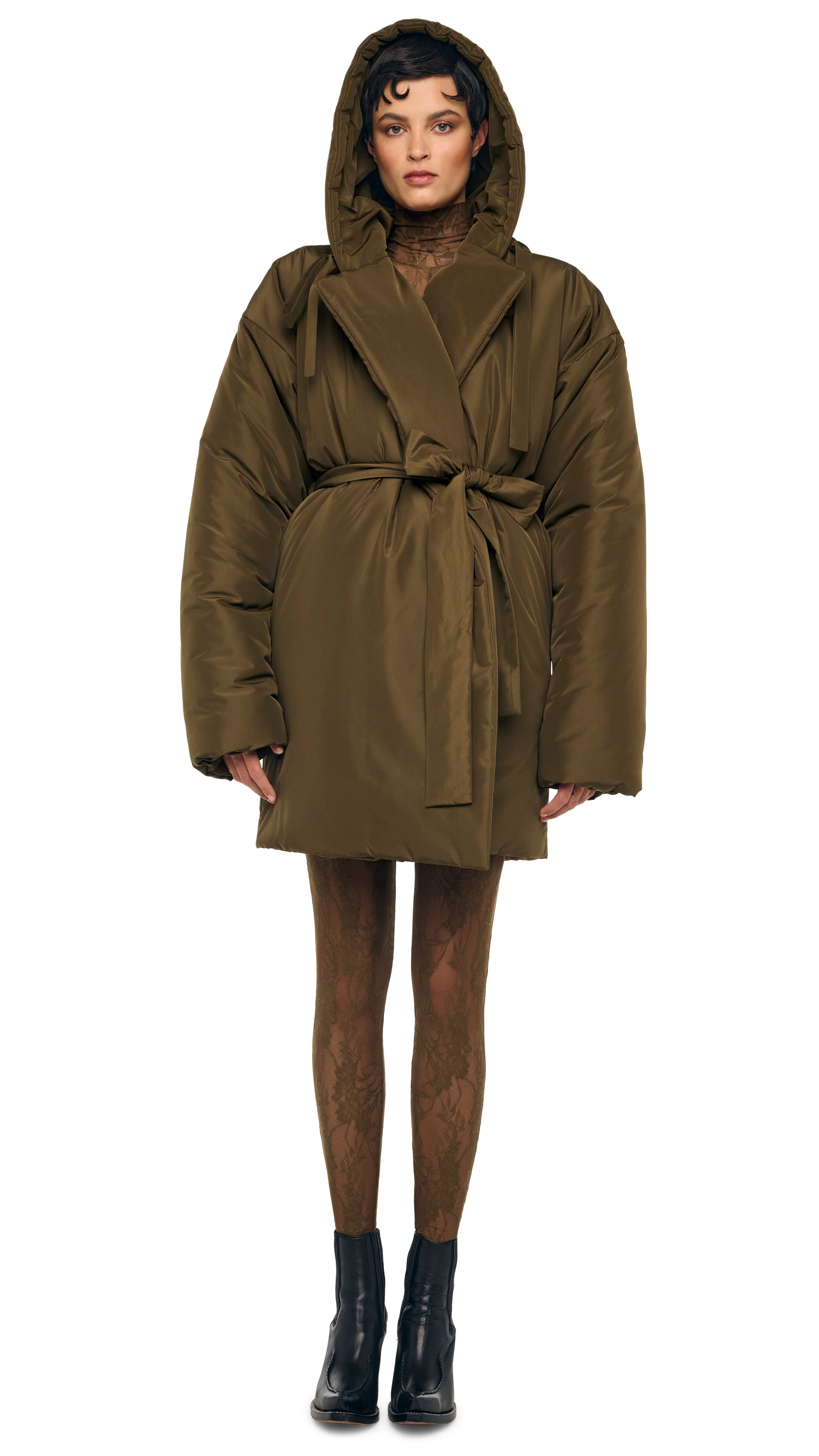 HOODED SLEEPING BAG COAT TO KNEE - Image 5