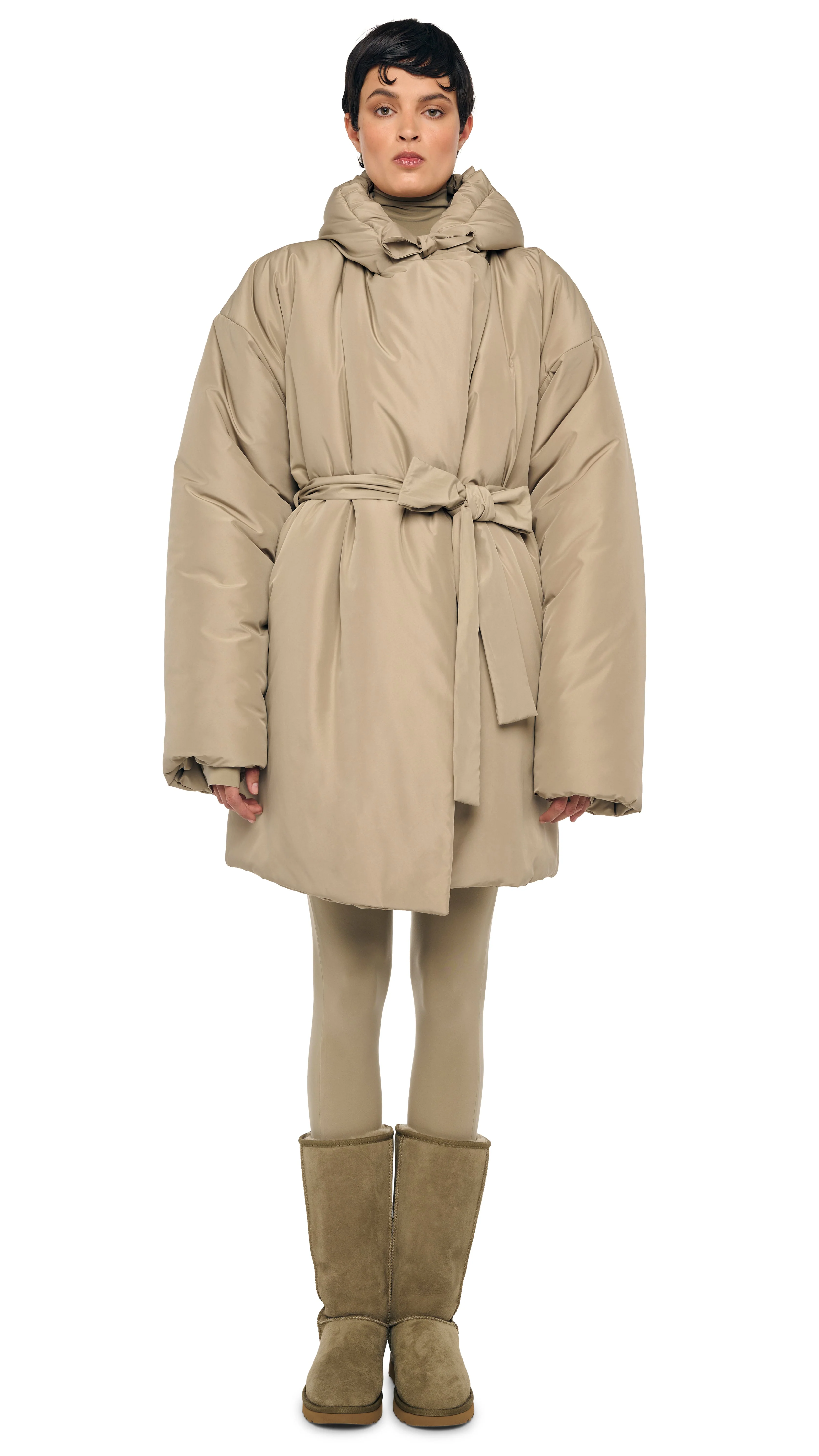 HOODED SLEEPING BAG COAT TO KNEE - Image 4