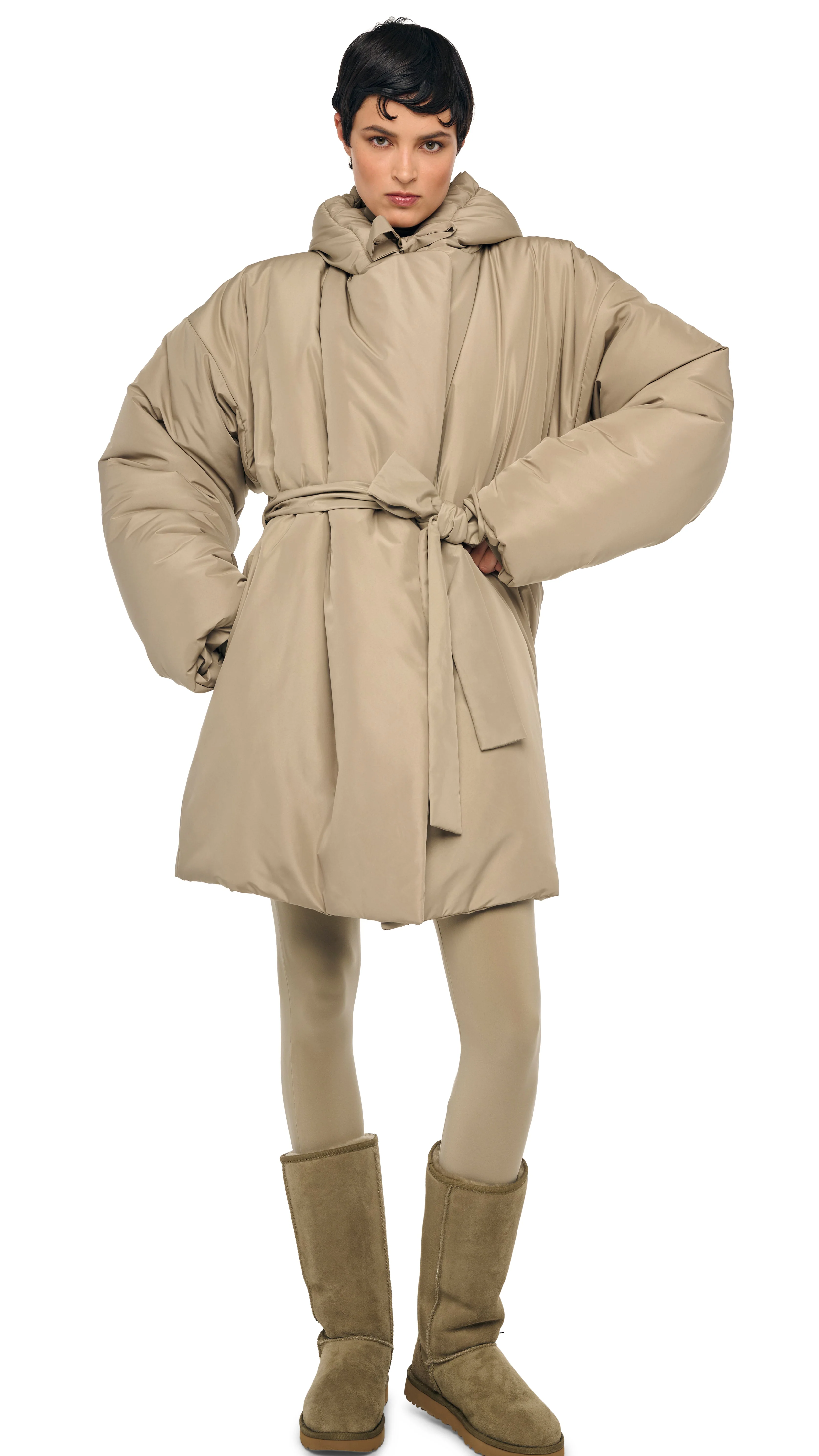 HOODED SLEEPING BAG COAT TO KNEE - Image 5