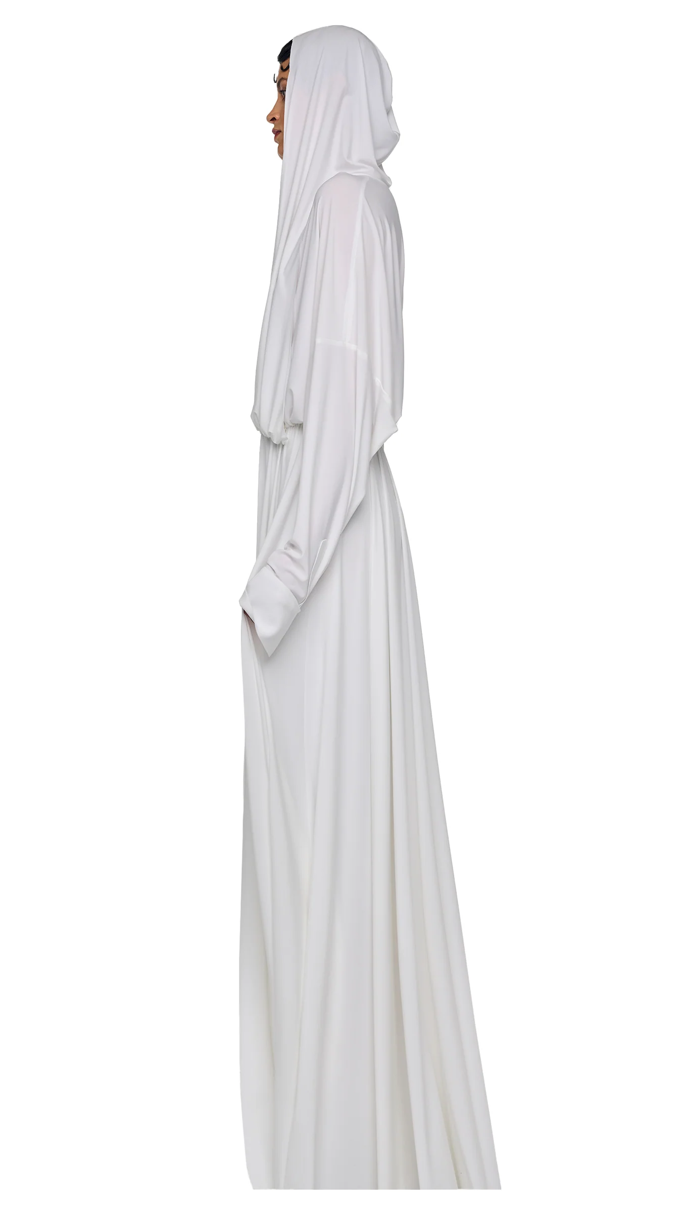 HOODED SUPER OS BF NK SHIRT FLARED GOWN - Image 2