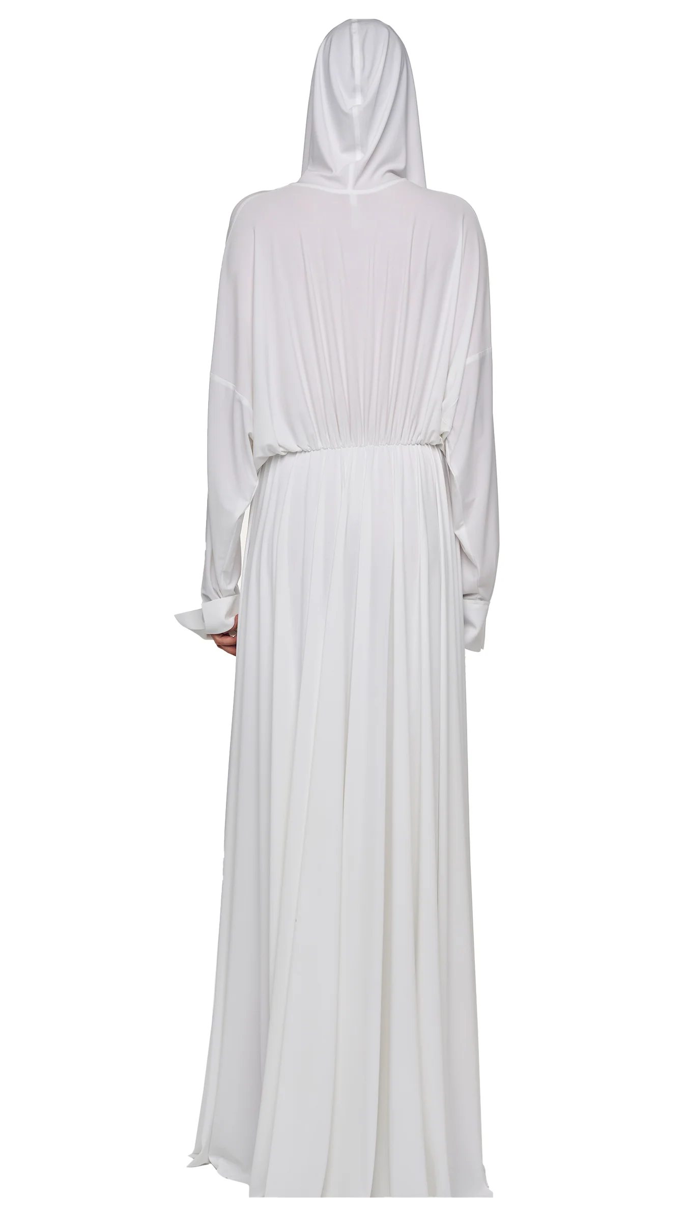 HOODED SUPER OS BF NK SHIRT FLARED GOWN - Image 3