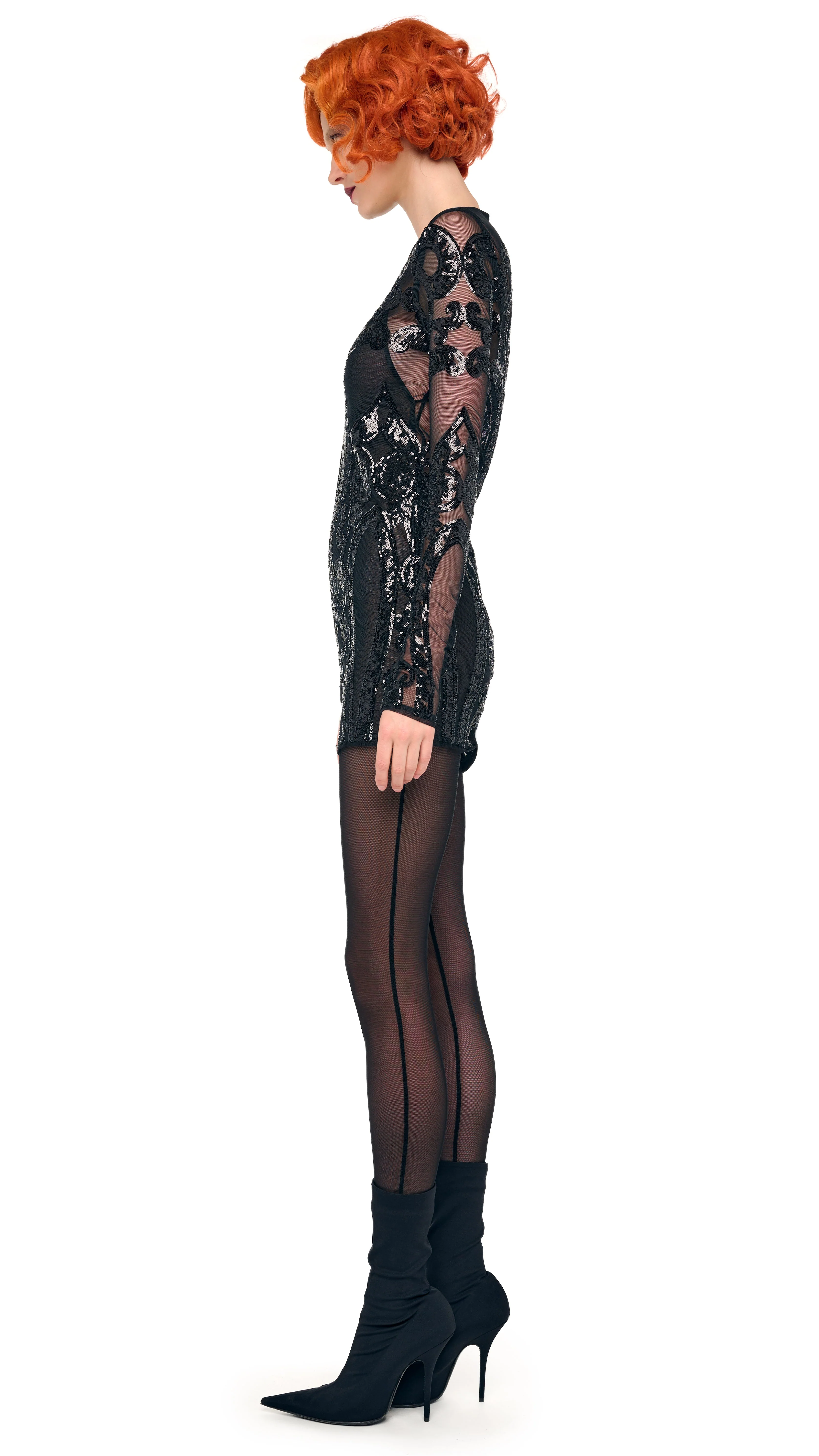 LONG SLEEVE CREWNECK MINI DRESS - Image 2