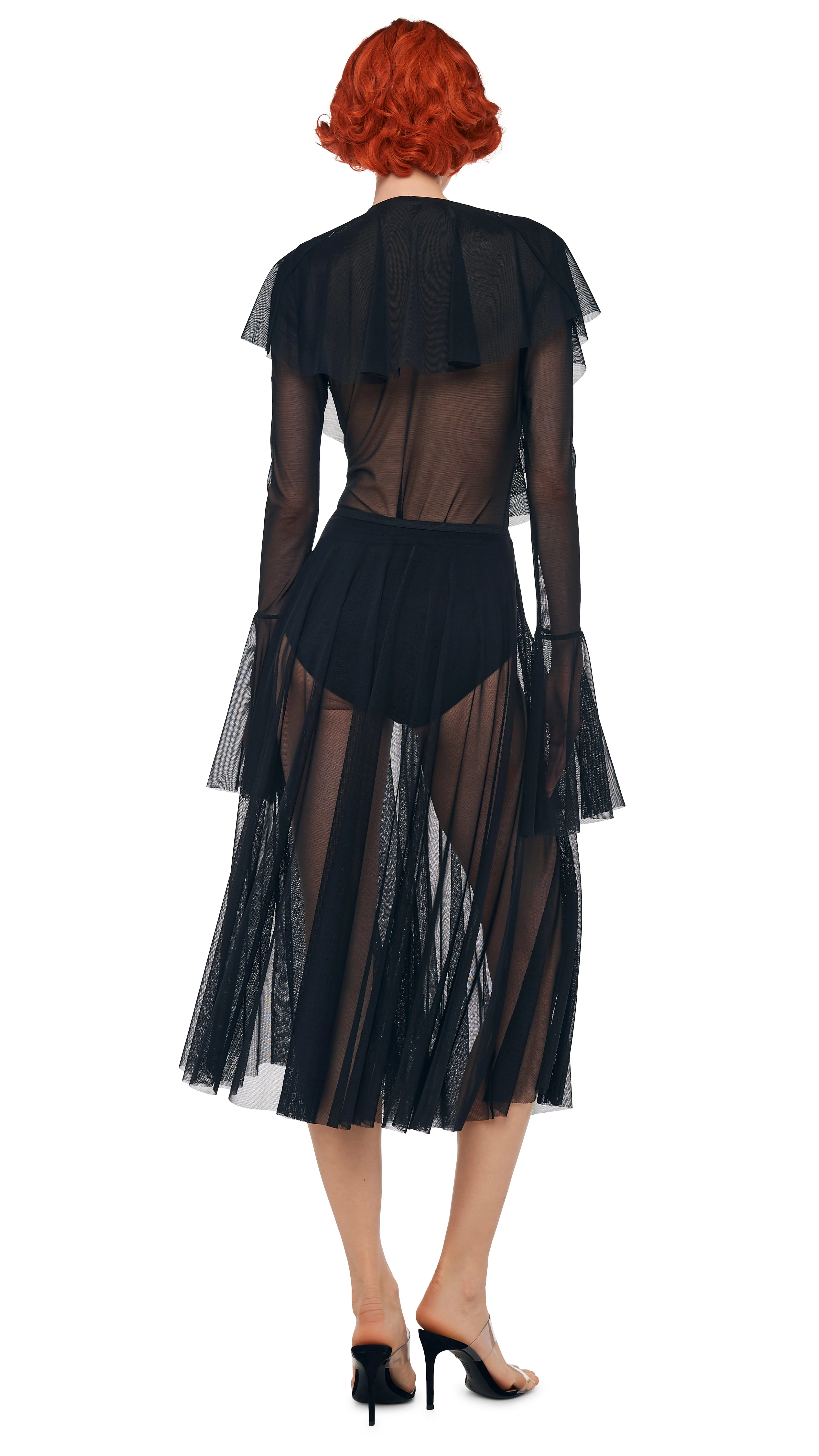 LONG SLEEVE DEEP V RUFFLE BODYSUIT - Image 3