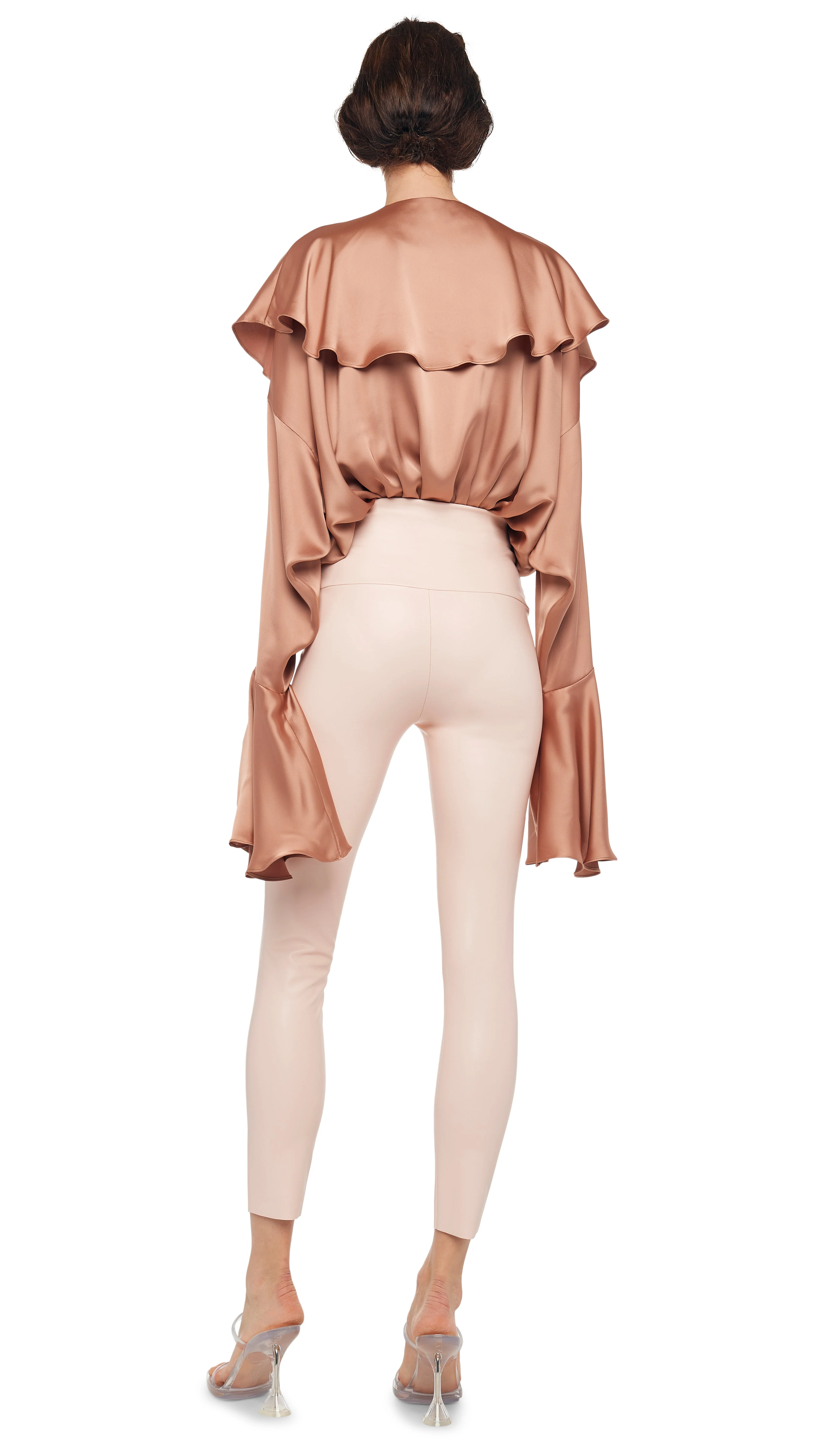 LONG SLEEVE DEEP V RUFFLE BODYSUIT - Image 3