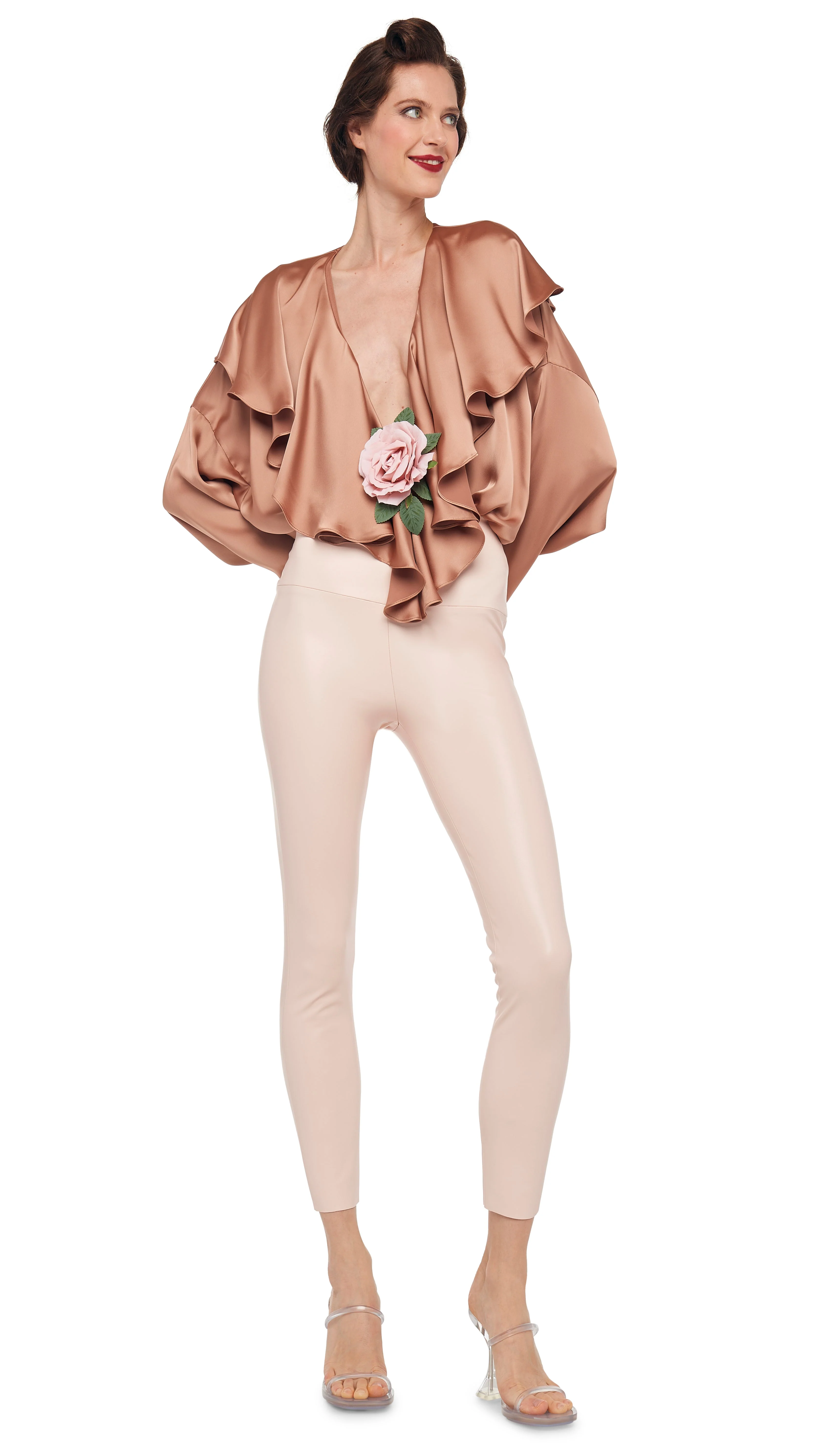 LONG SLEEVE DEEP V RUFFLE BODYSUIT - Image 6