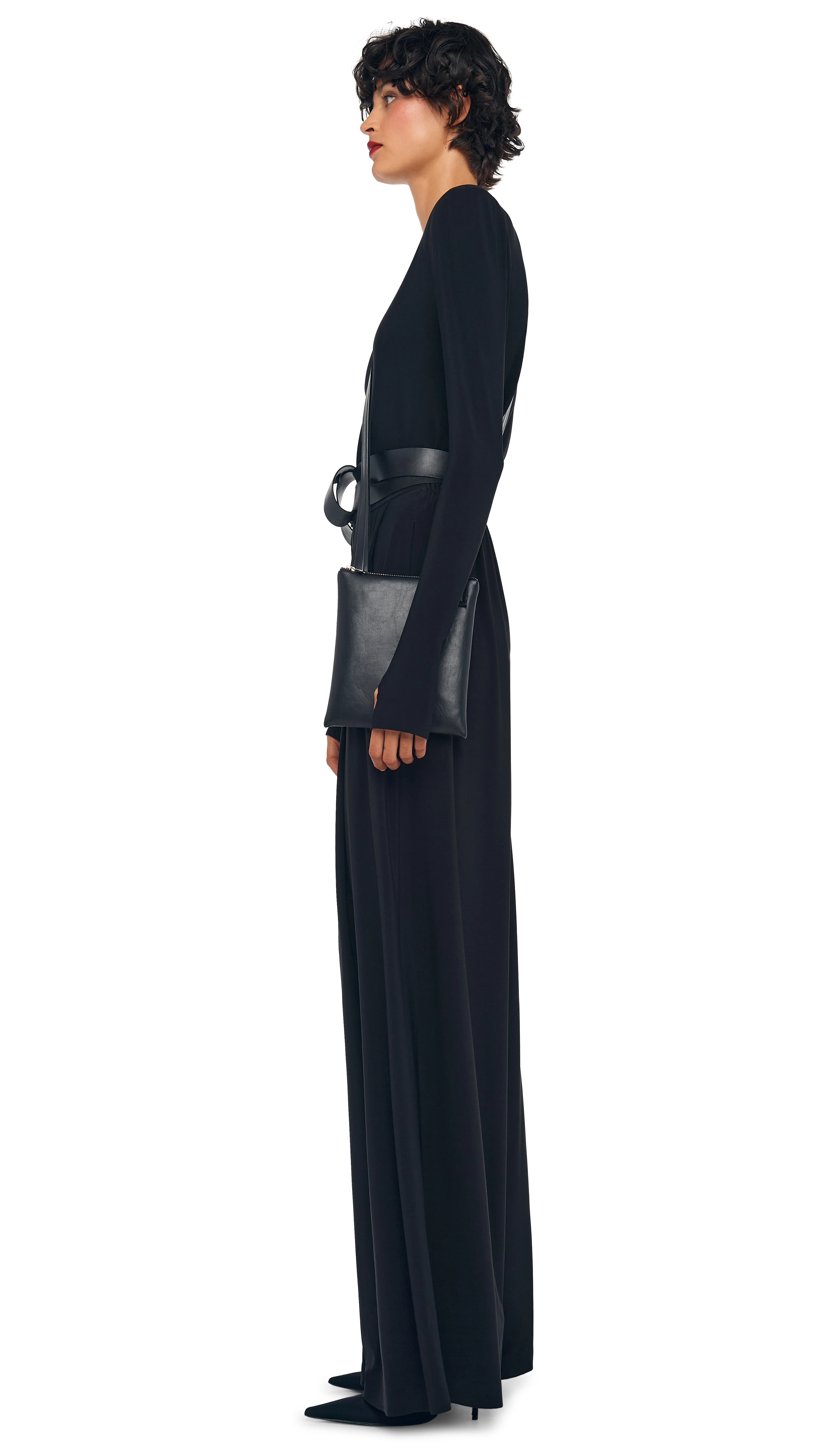 LONG SLEEVE SHOULDER PAD V NECK TOP - Image 5