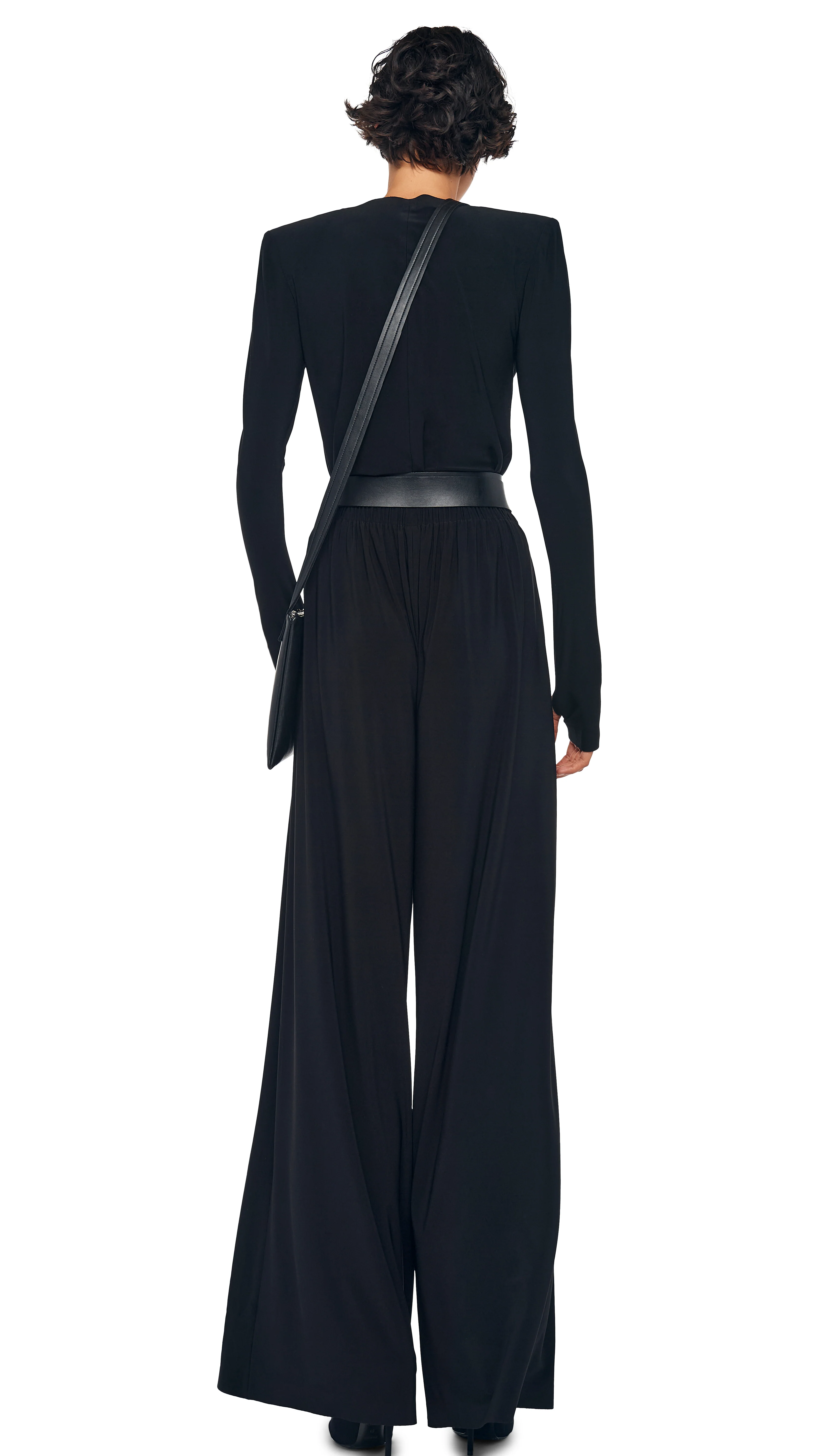 LONG SLEEVE SHOULDER PAD V NECK TOP - Image 6