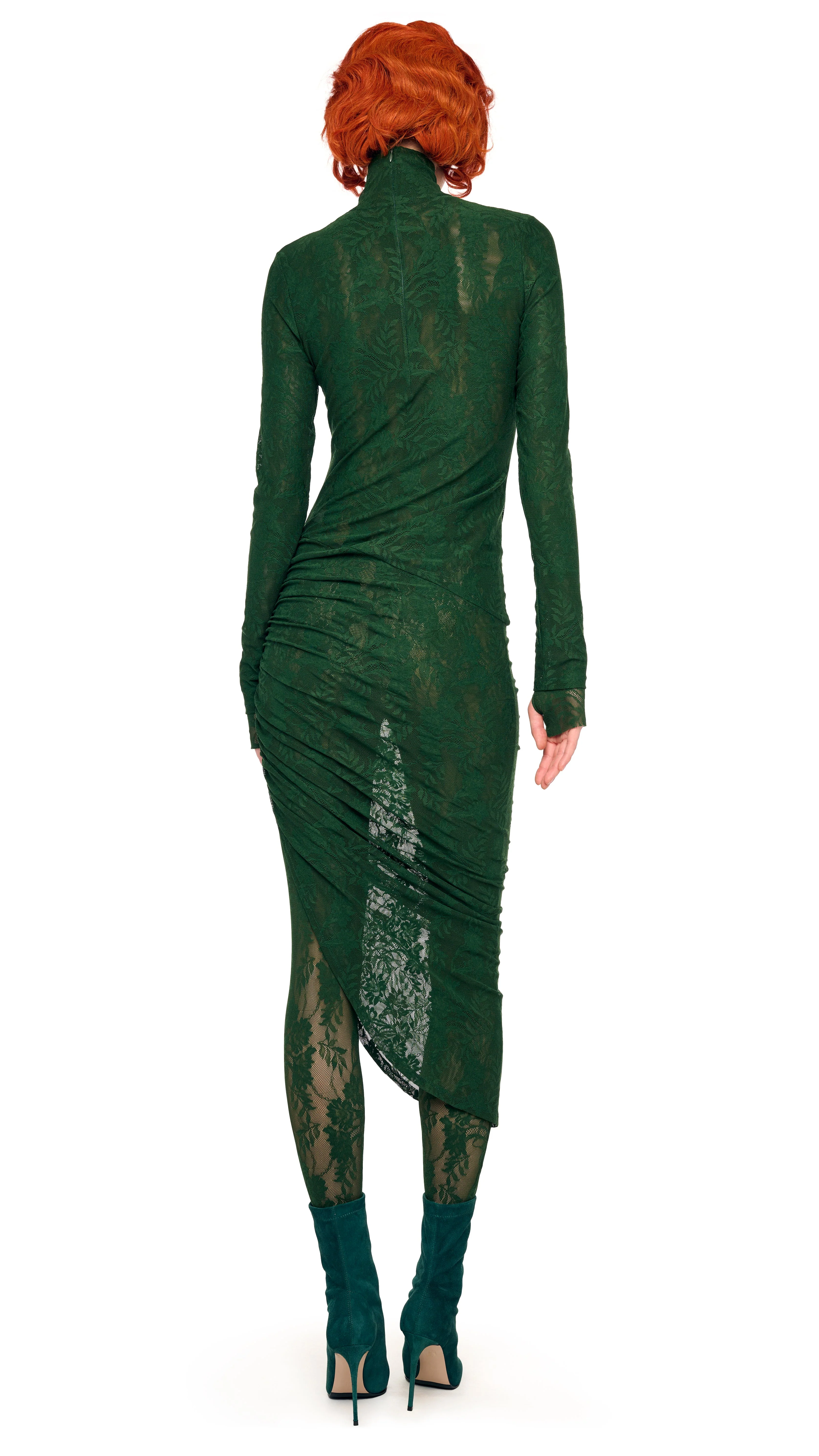 TURTLENECK SIDE DRAPE DRESS - Image 3