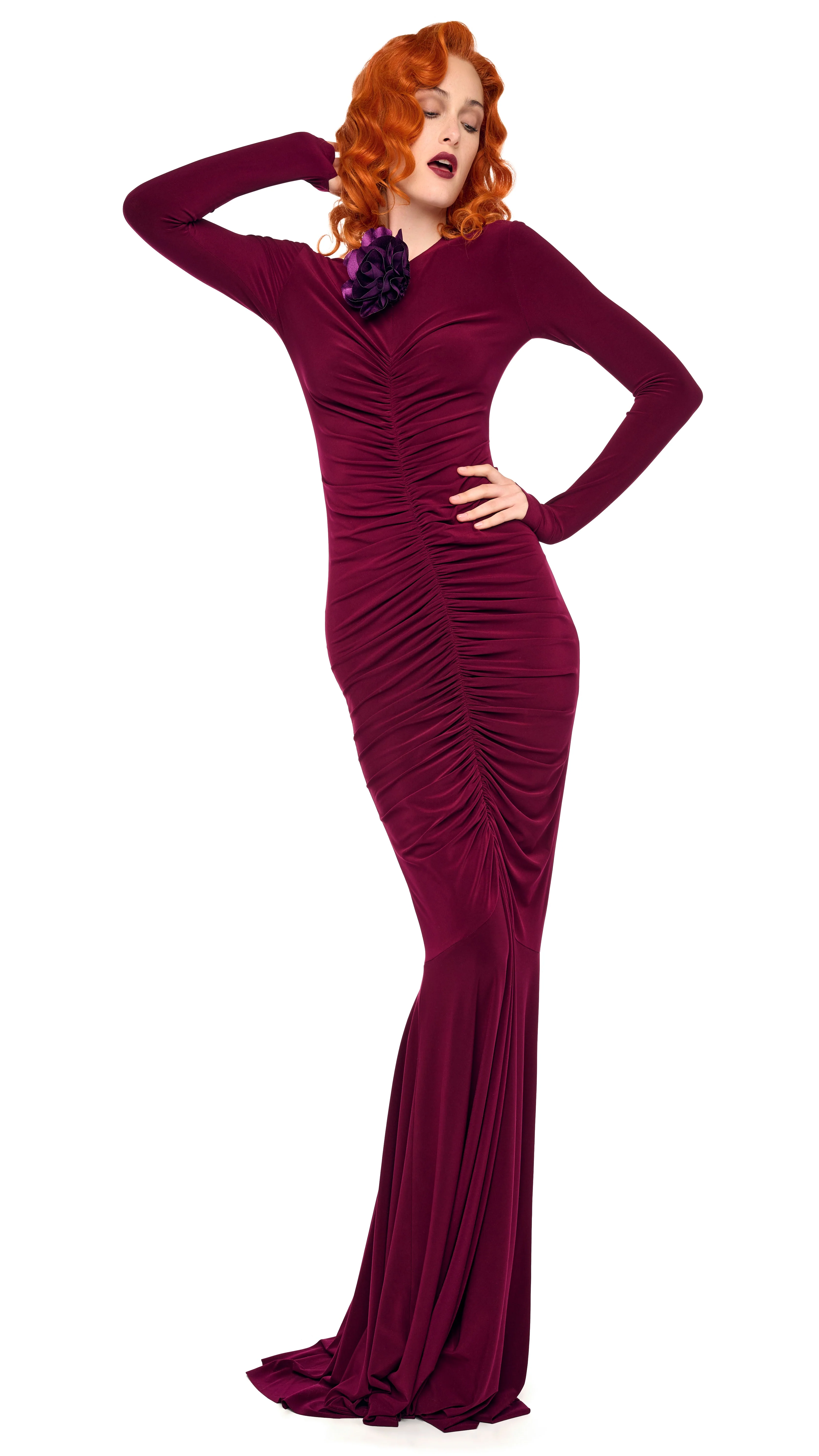 SHIRRED FRONT FISHTAIL GOWN - Image 4