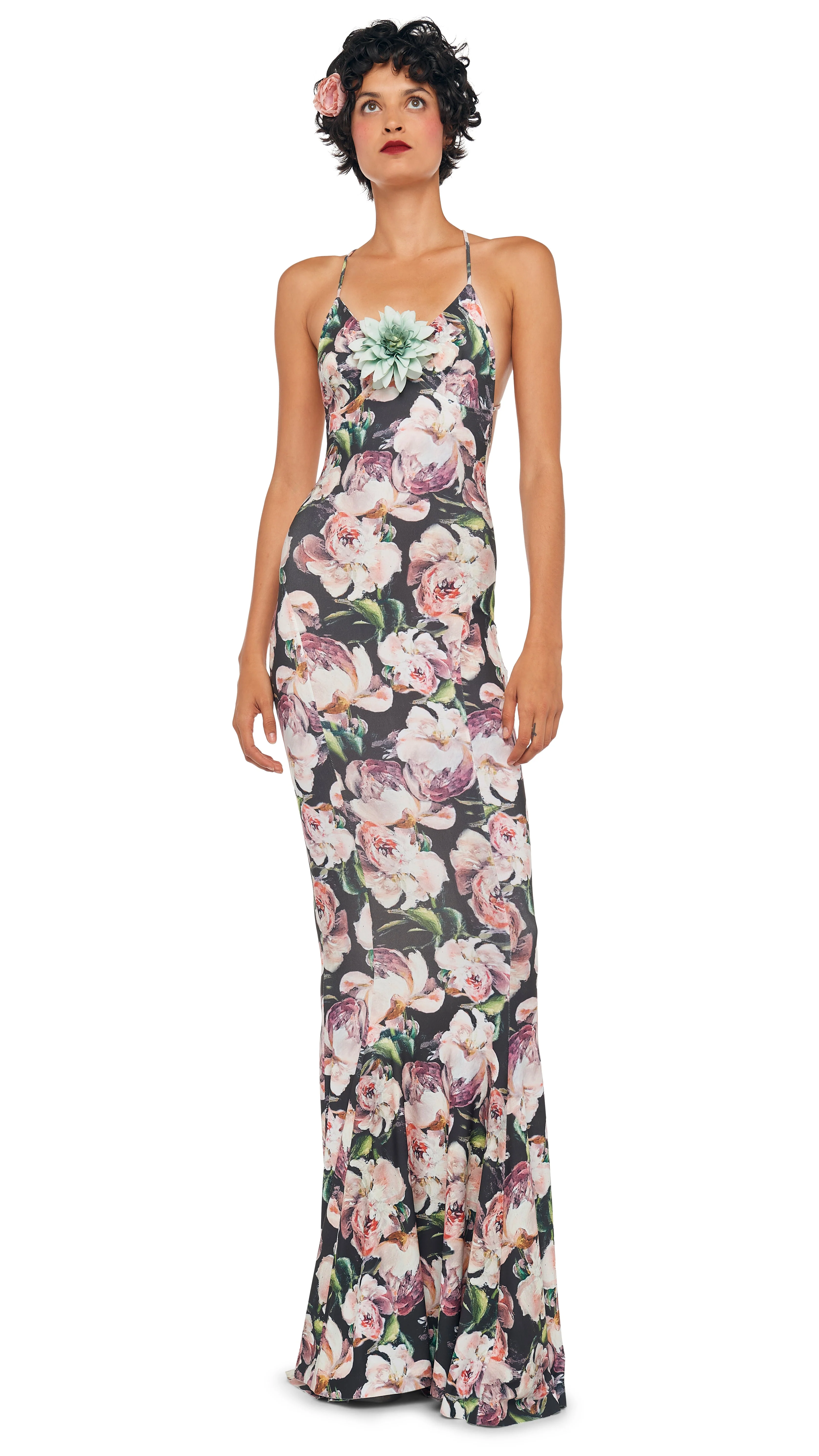 LOW BACK SLIP FISHTAIL GOWN - Image 2