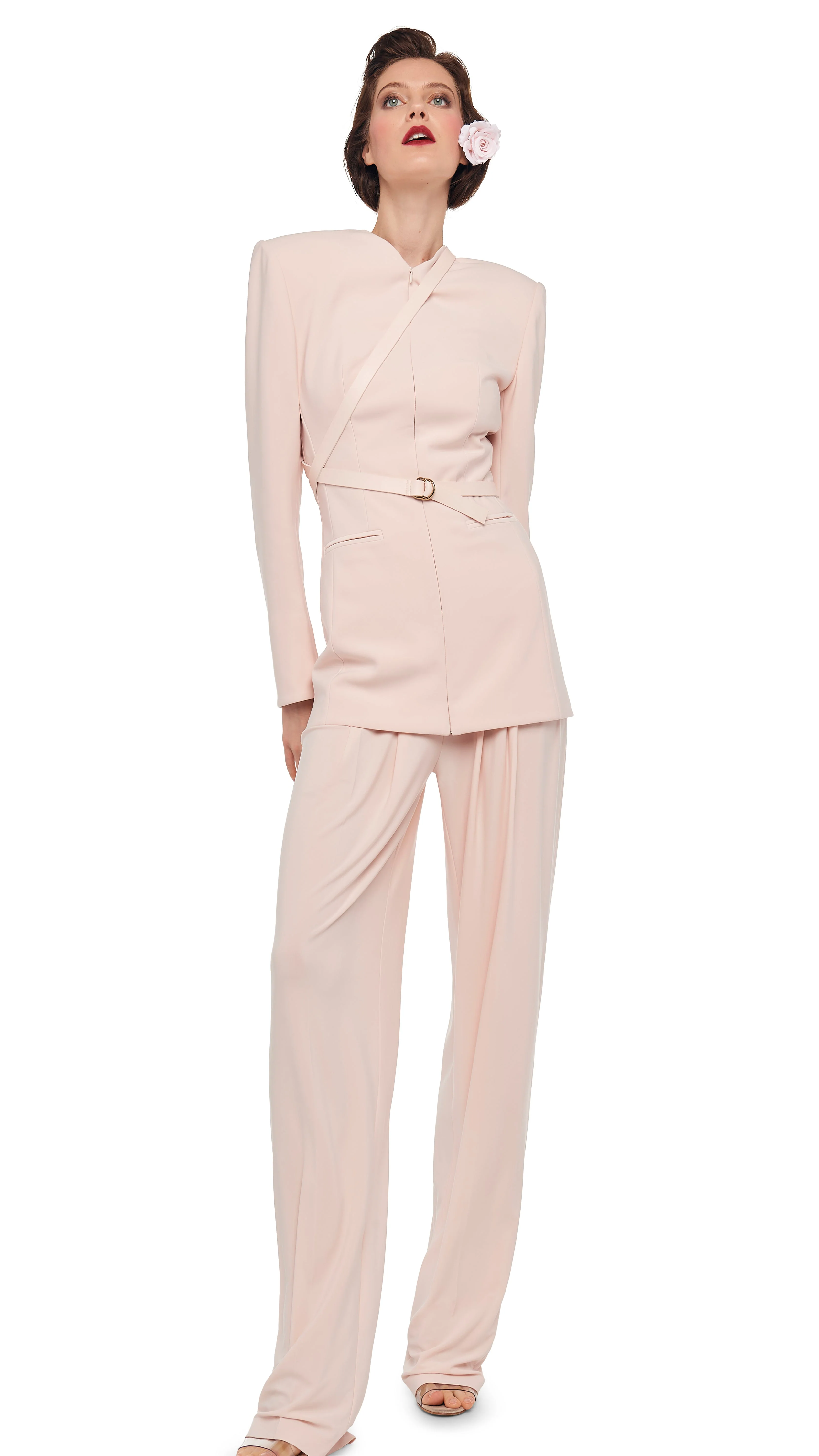 LS SHOULDER PAD V NECK ZIP FRONT JACKET - Image 7