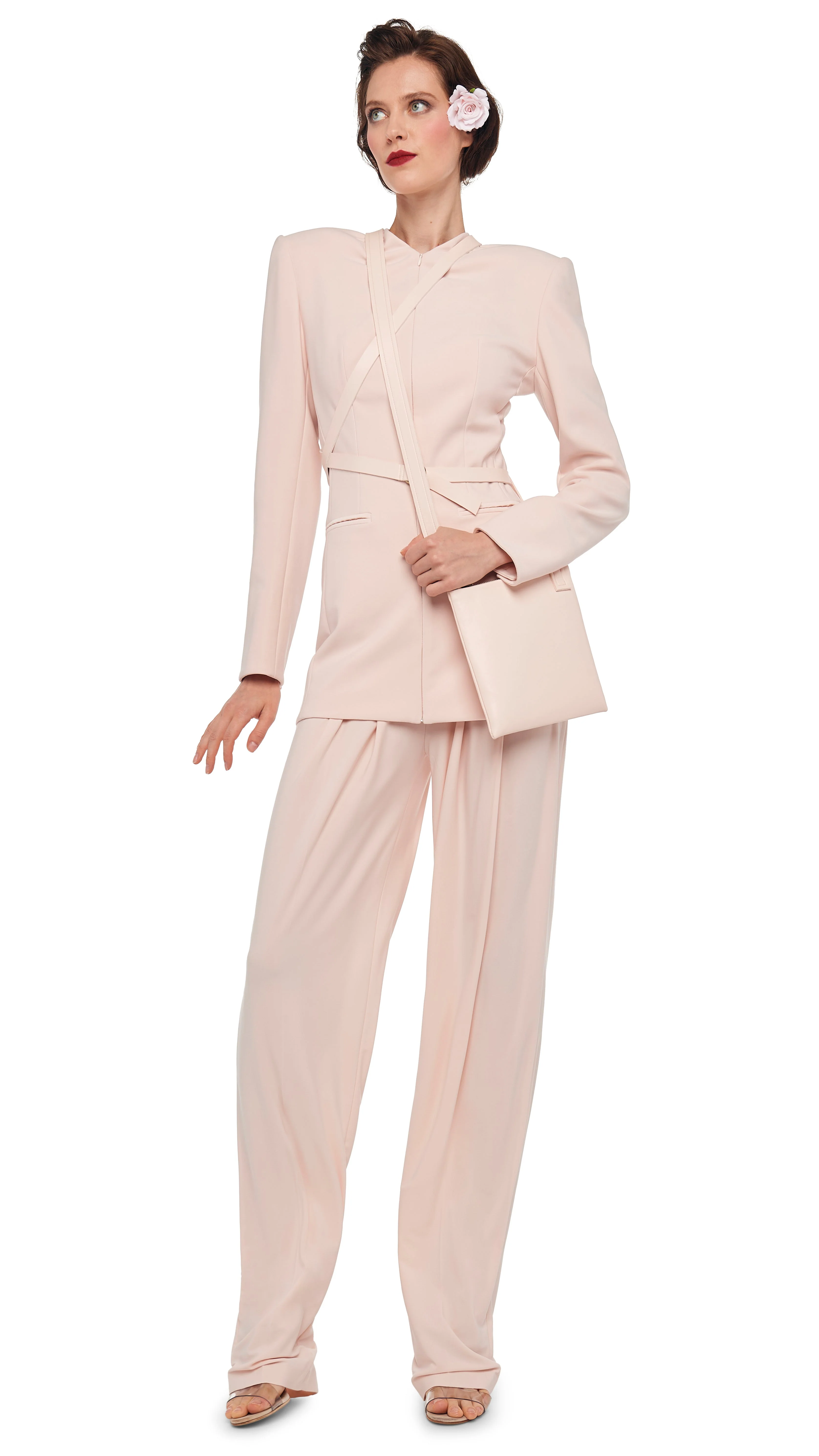 LS SHOULDER PAD V NECK ZIP FRONT JACKET - Image 8