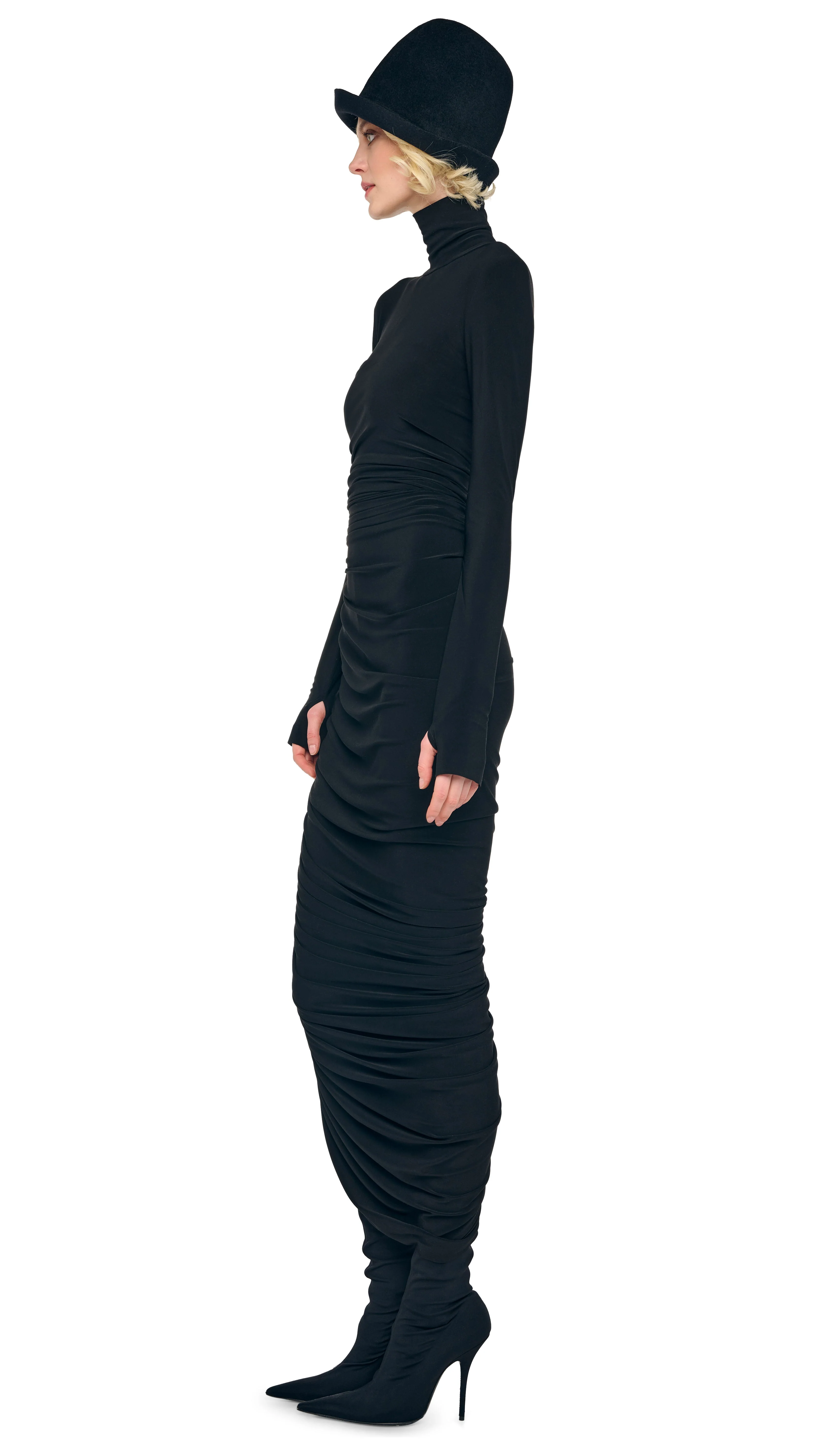 LS TURTLENECK STRAPLESS DIANA GOWN W/ CATSUIT - Image 3