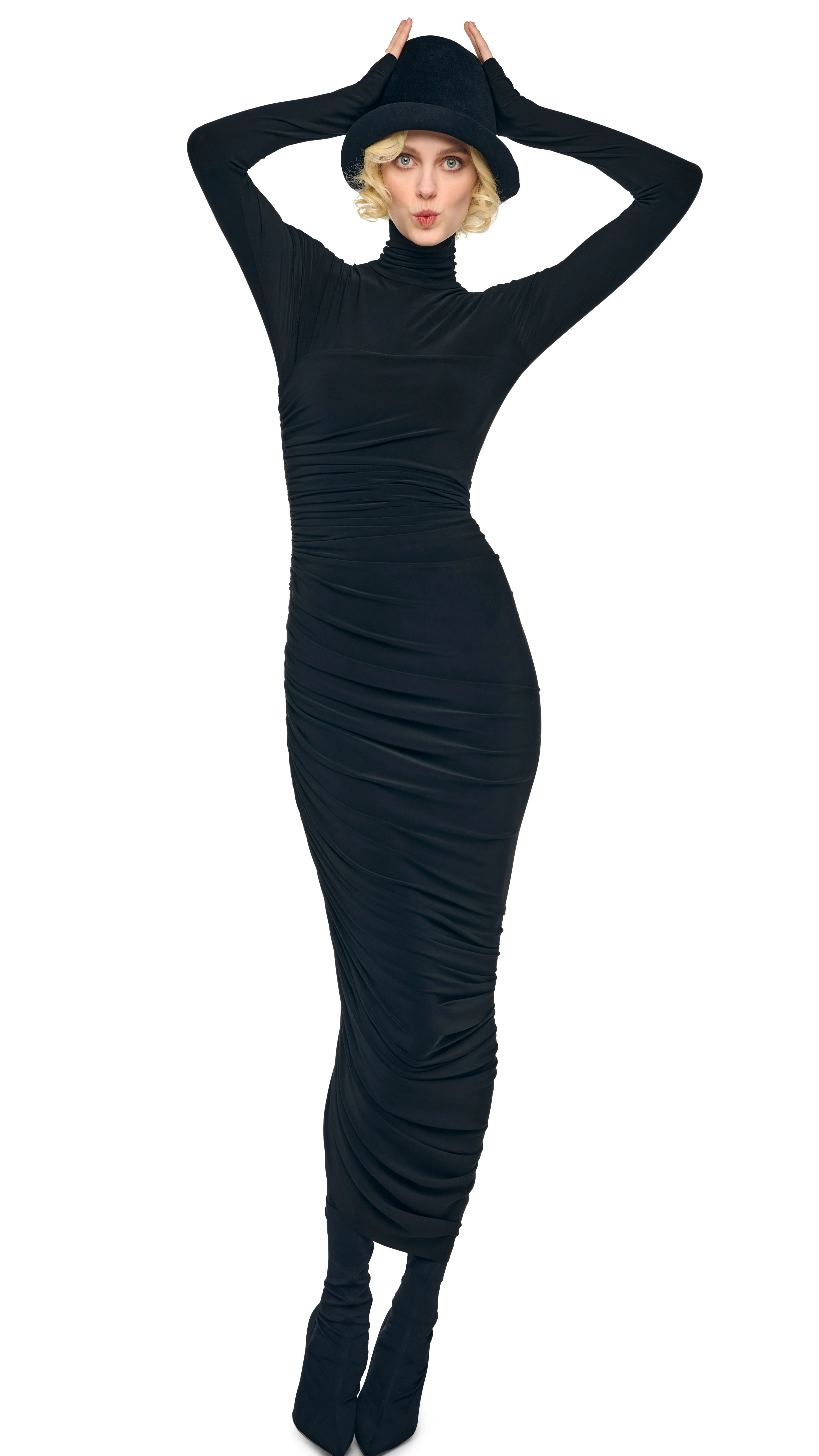 LS TURTLENECK STRAPLESS DIANA GOWN W/ CATSUIT - Image 6