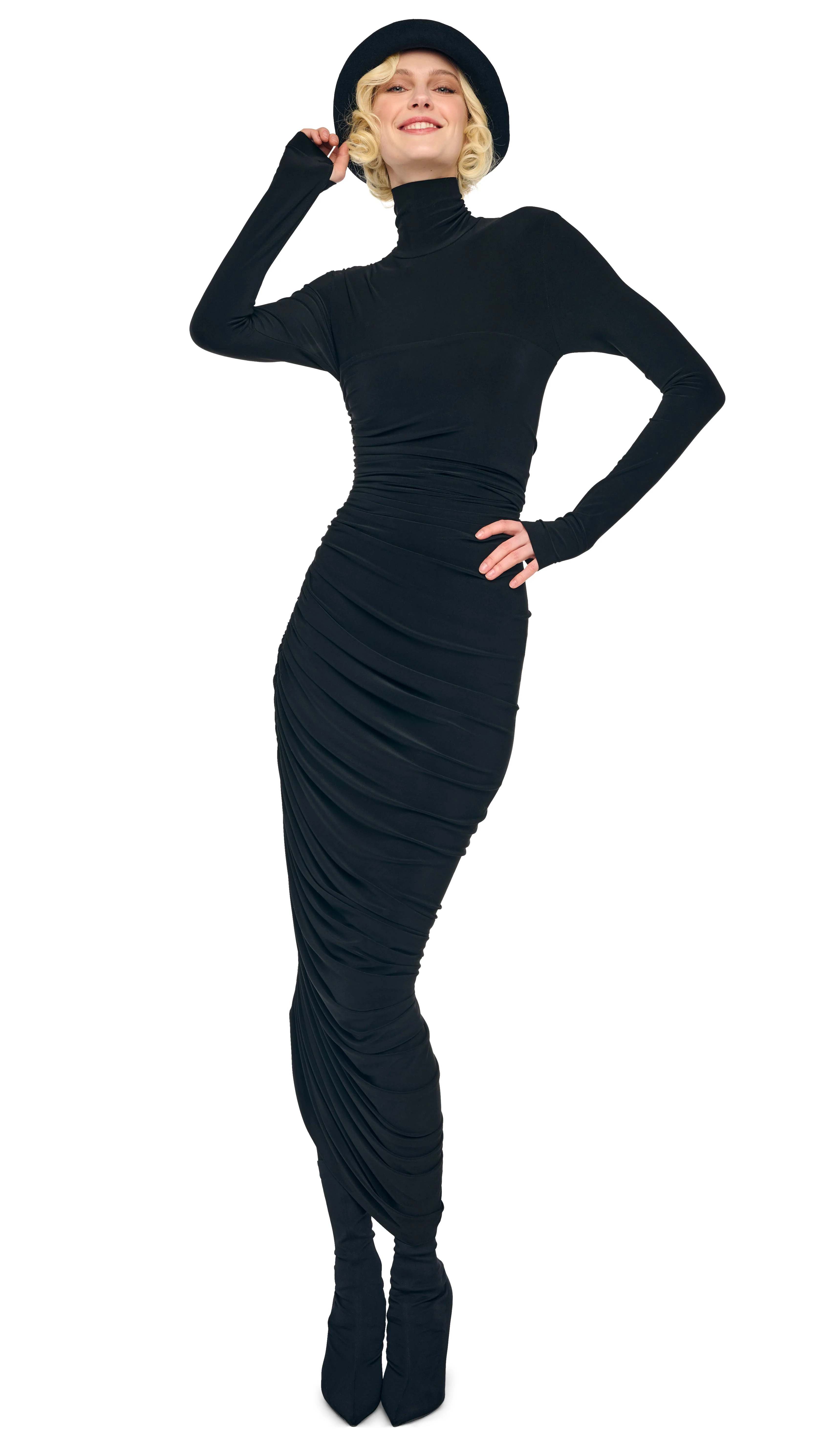 LS TURTLENECK STRAPLESS DIANA GOWN W/ CATSUIT - Image 7