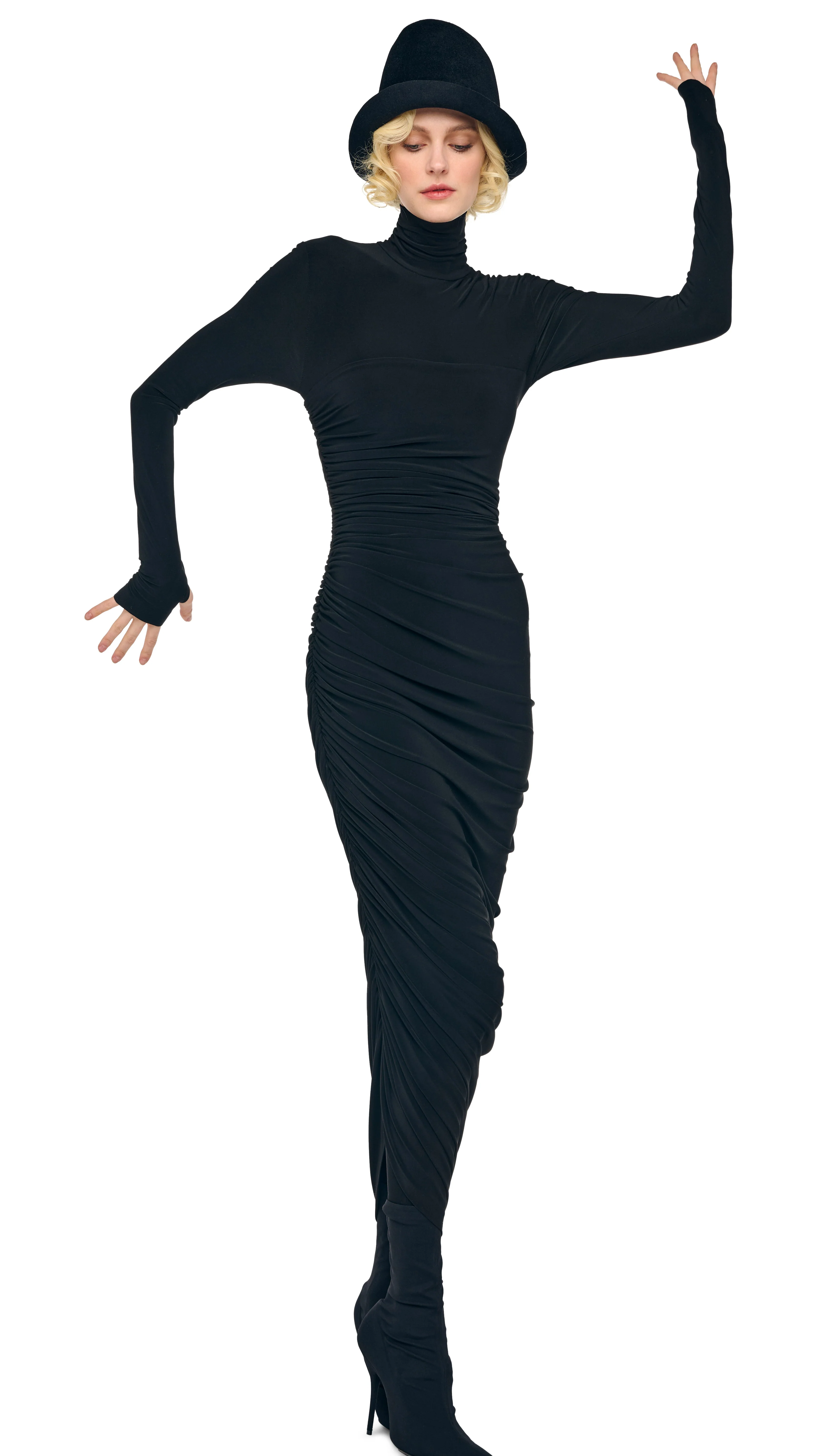 LS TURTLENECK STRAPLESS DIANA GOWN W/ CATSUIT - Image 8
