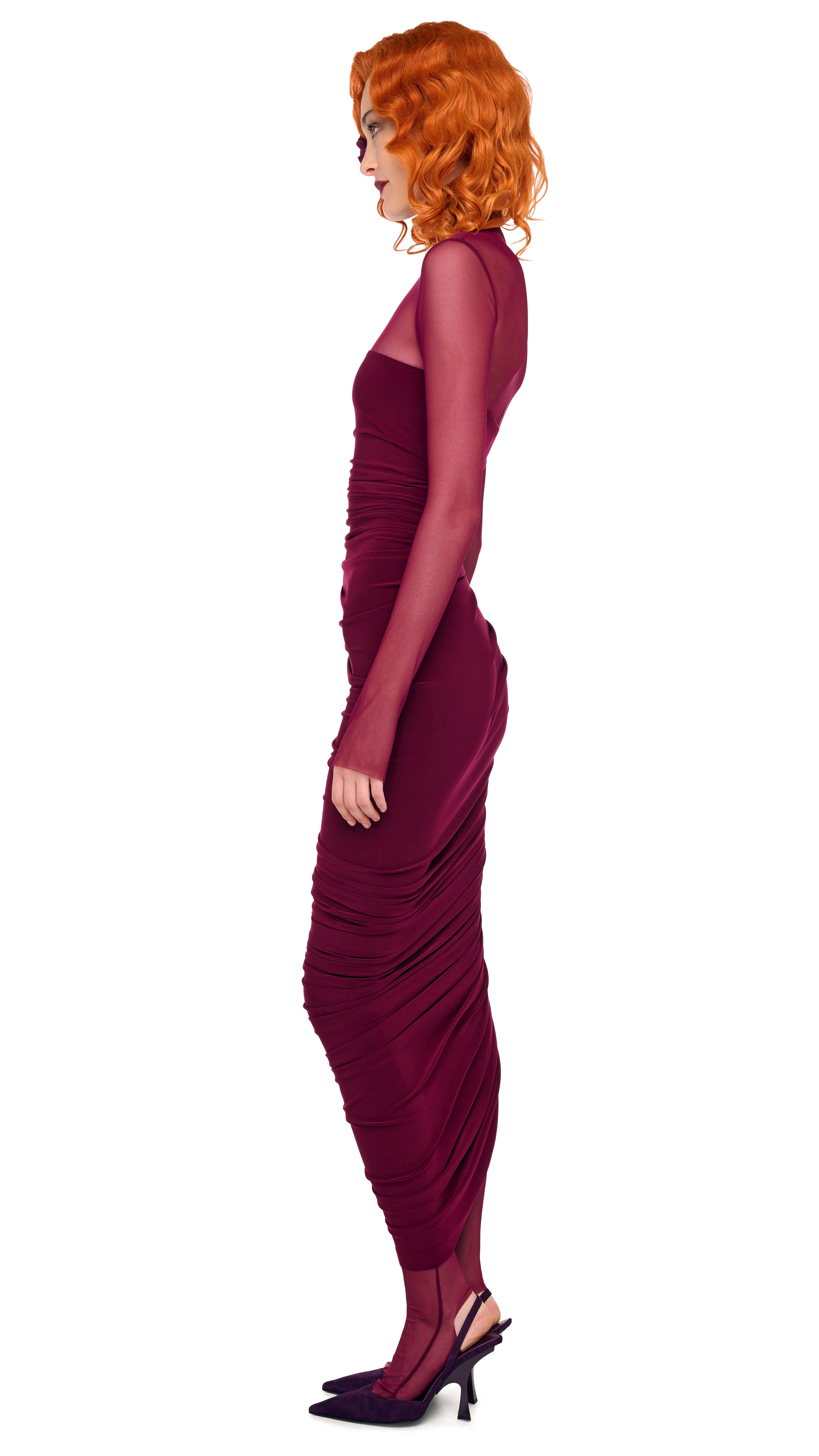 LS TURTLENECK STRAPLESS DIANA GOWN W/ CATSUIT - Image 2