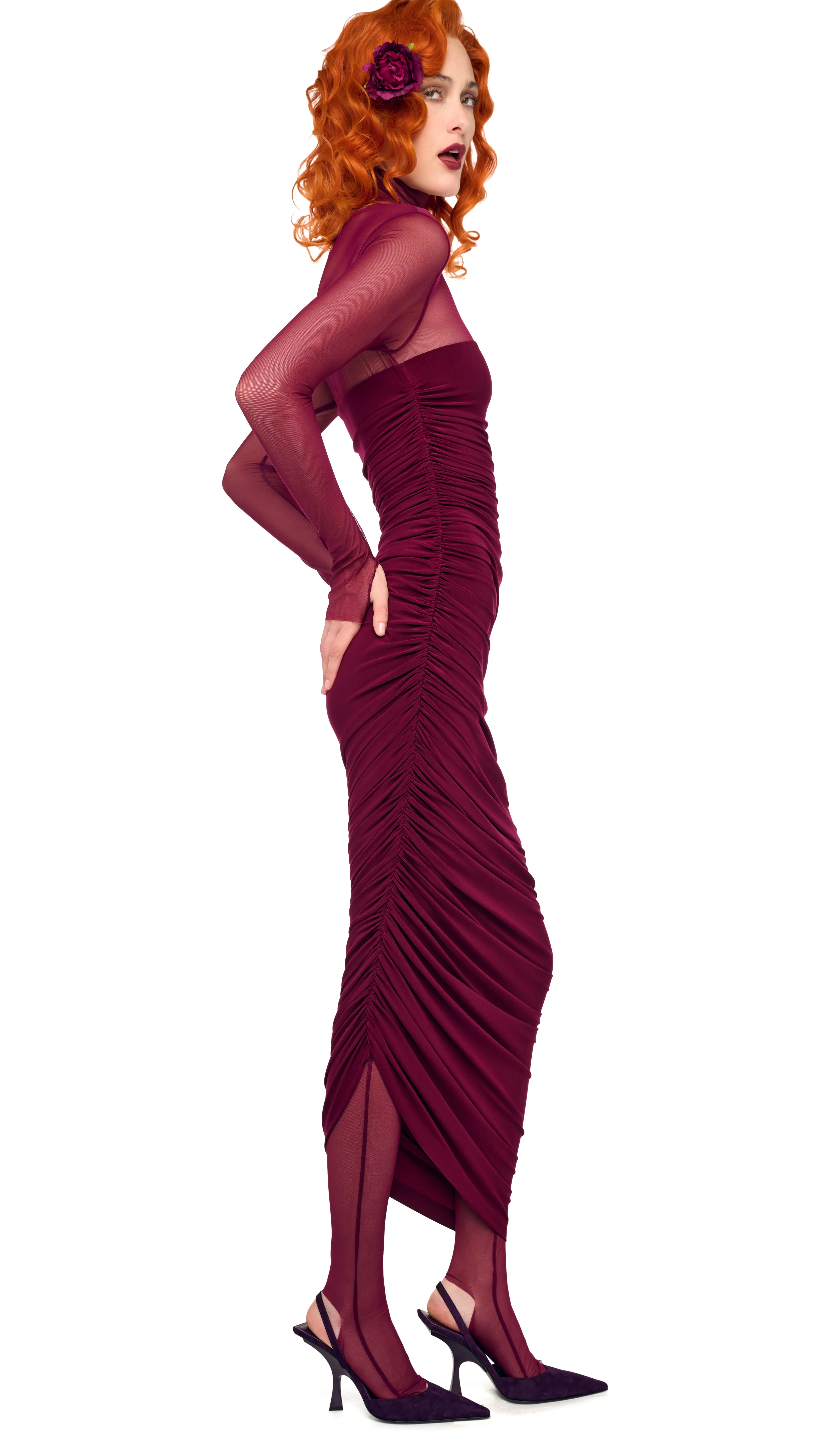 LS TURTLENECK STRAPLESS DIANA GOWN W/ CATSUIT - Image 5