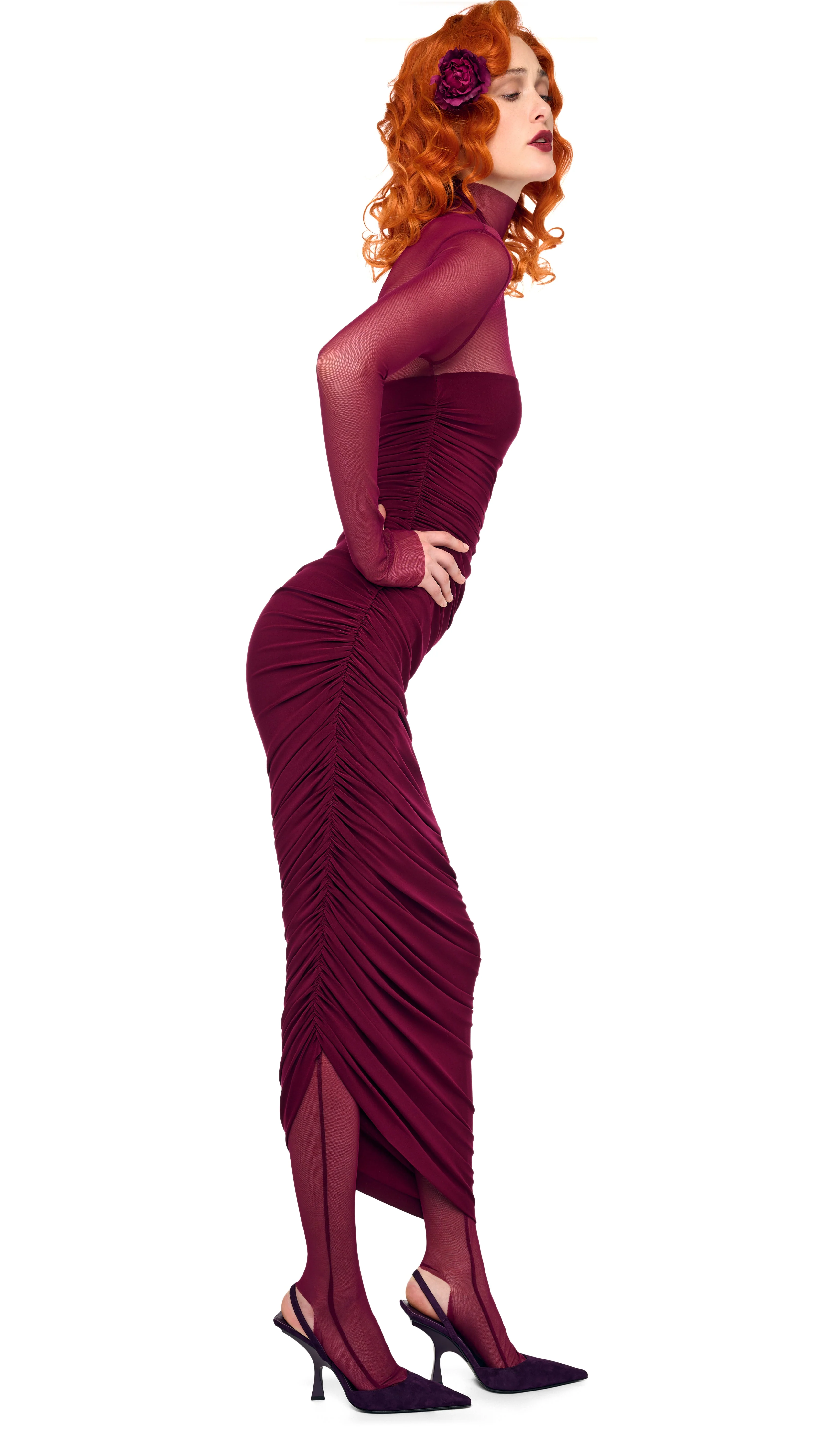 LS TURTLENECK STRAPLESS DIANA GOWN W/ CATSUIT - Image 6