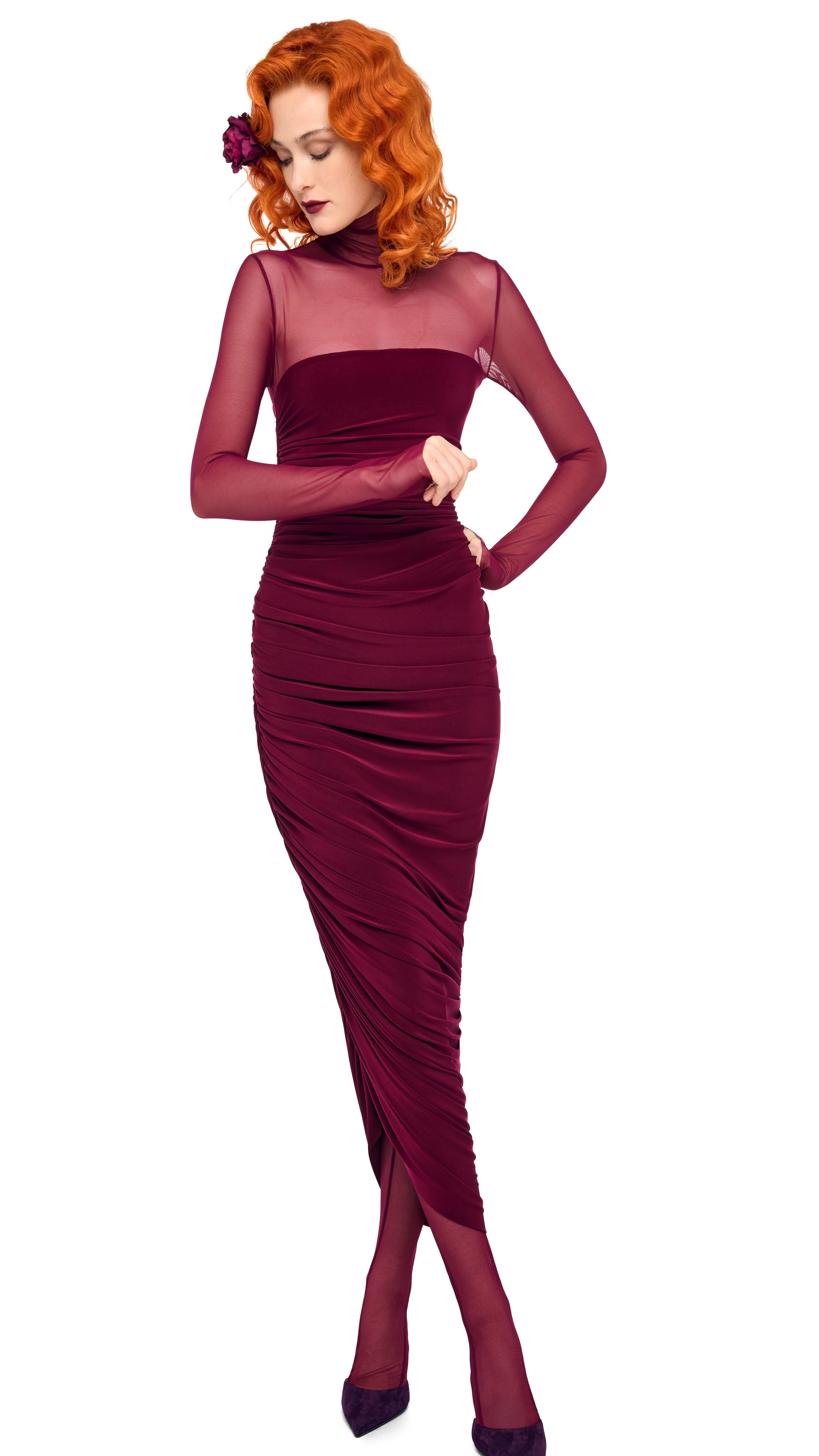LS TURTLENECK STRAPLESS DIANA GOWN W/ CATSUIT - Image 7