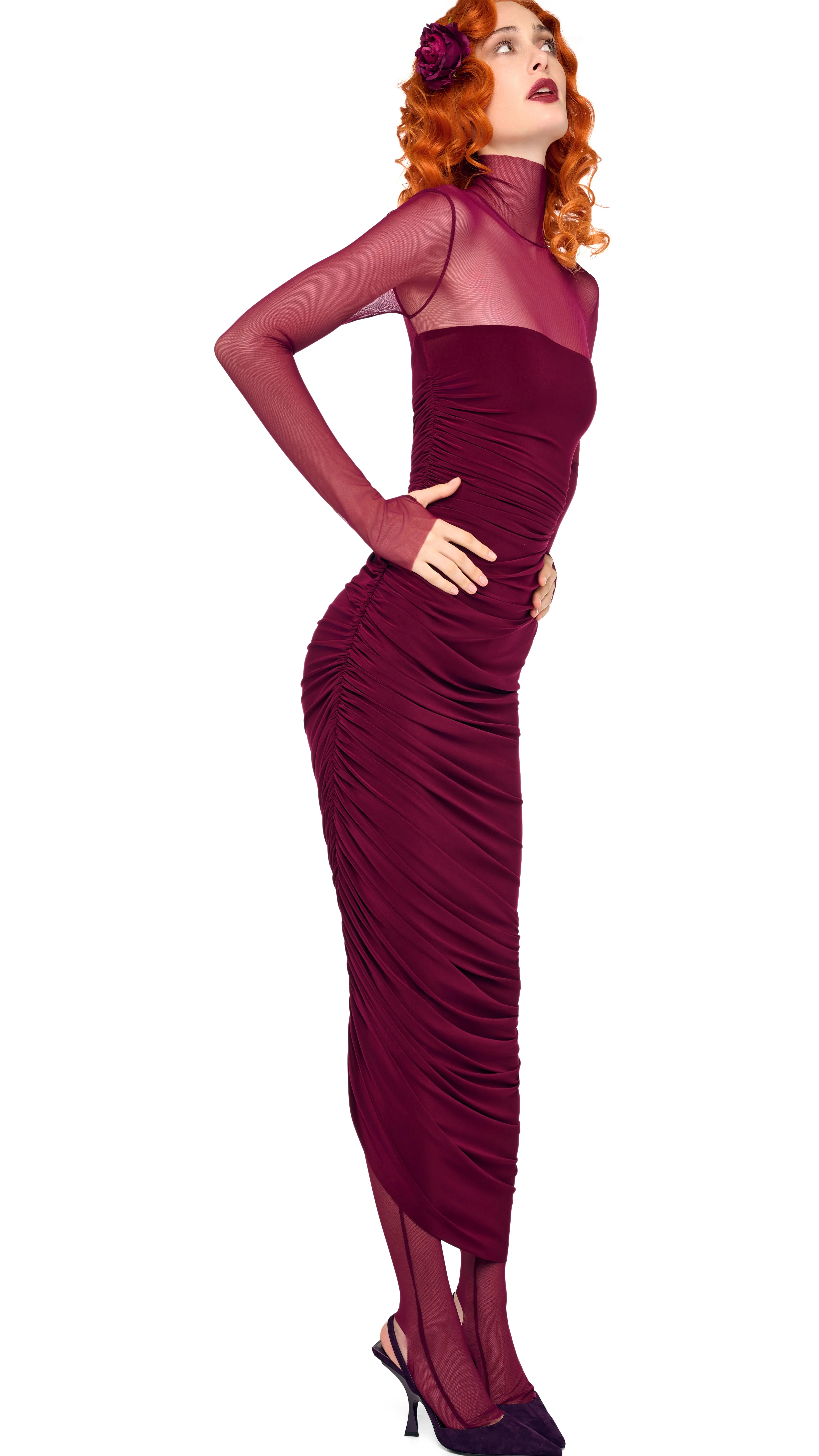 LS TURTLENECK STRAPLESS DIANA GOWN W/ CATSUIT - Image 8