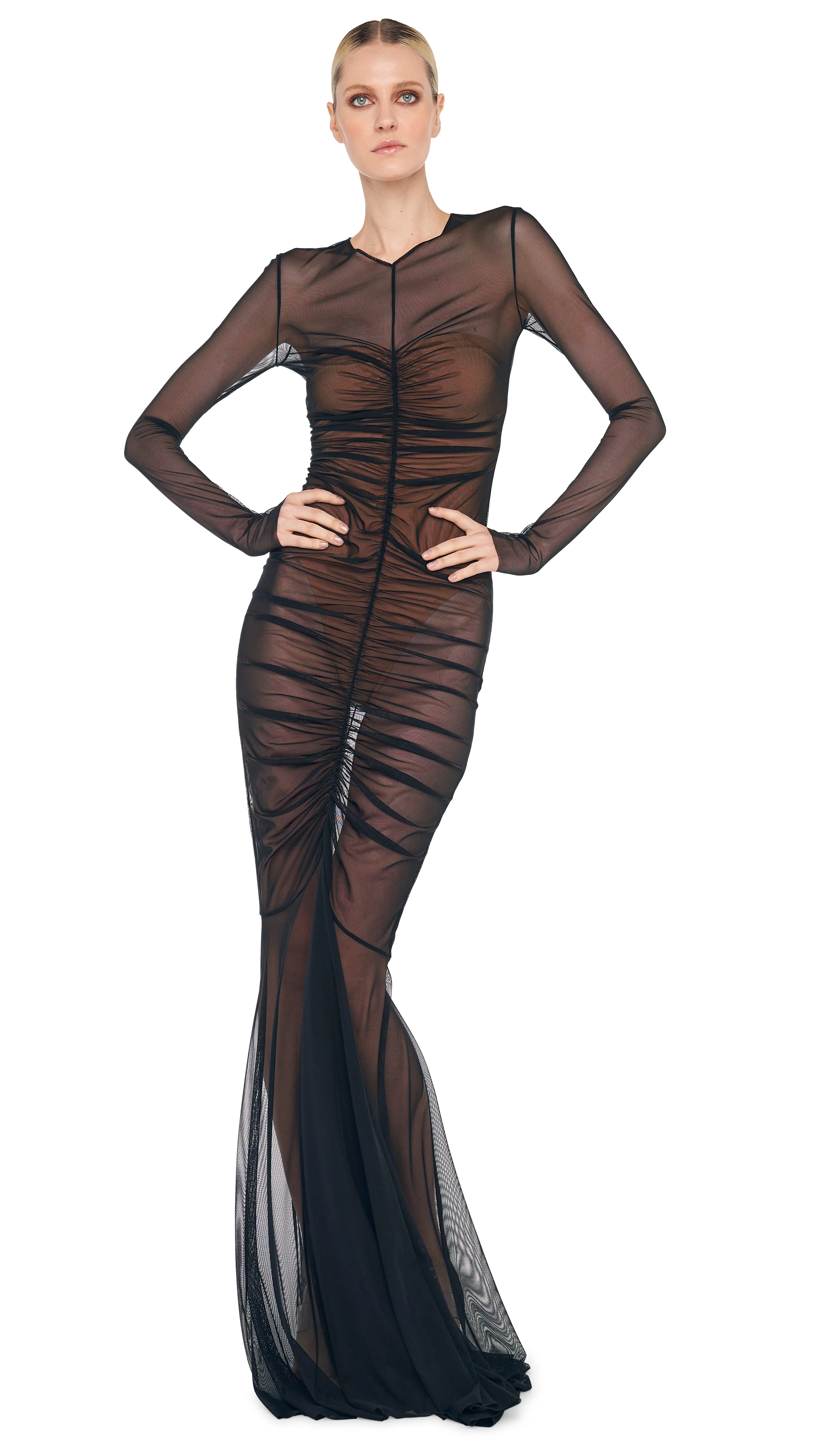 LS SHIRRED FISHTAIL GOWN / BISHOP - Image 7