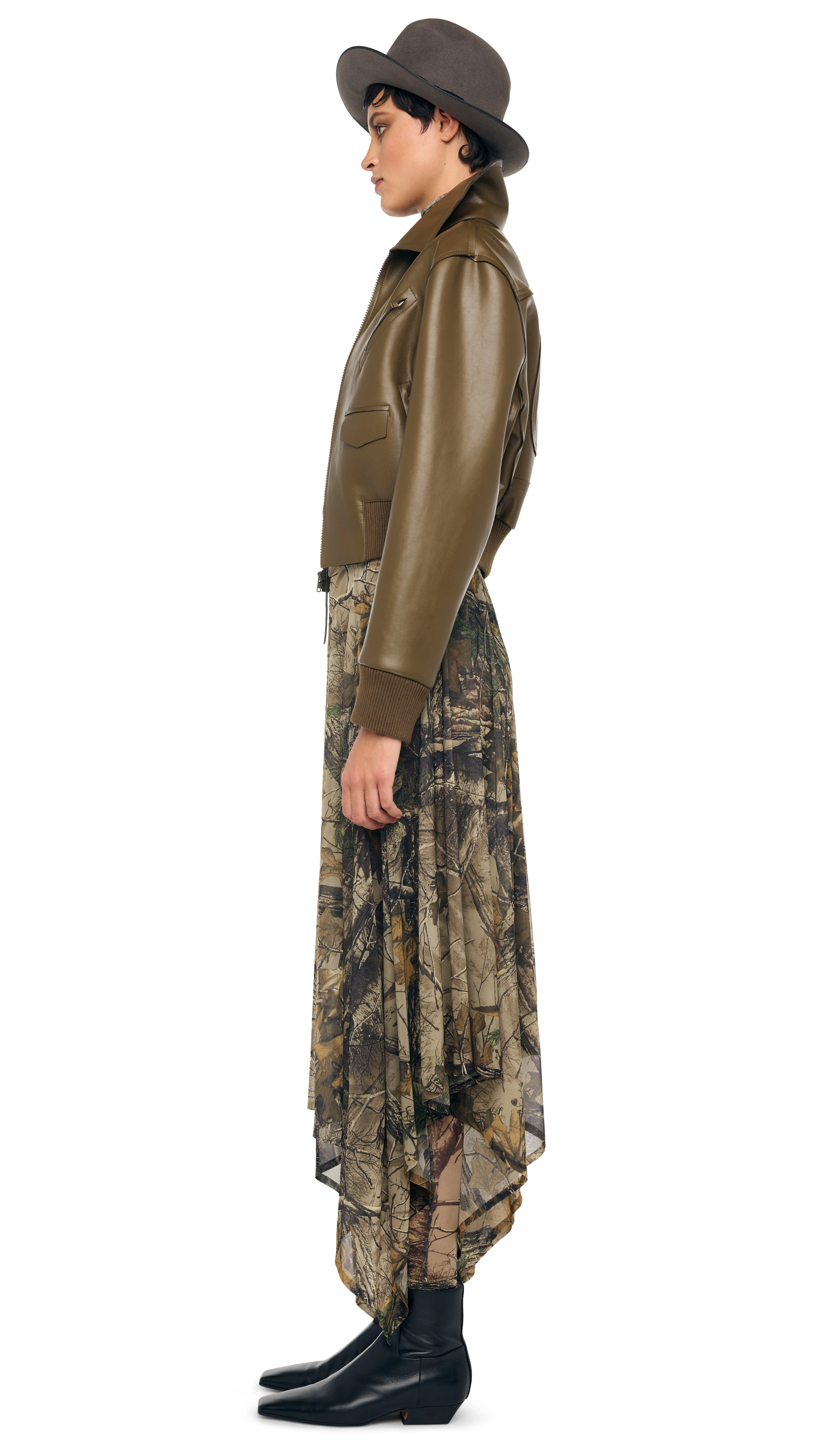 MENS ZIP FRONT CLASSIC CROPPED JACKET - Image 2