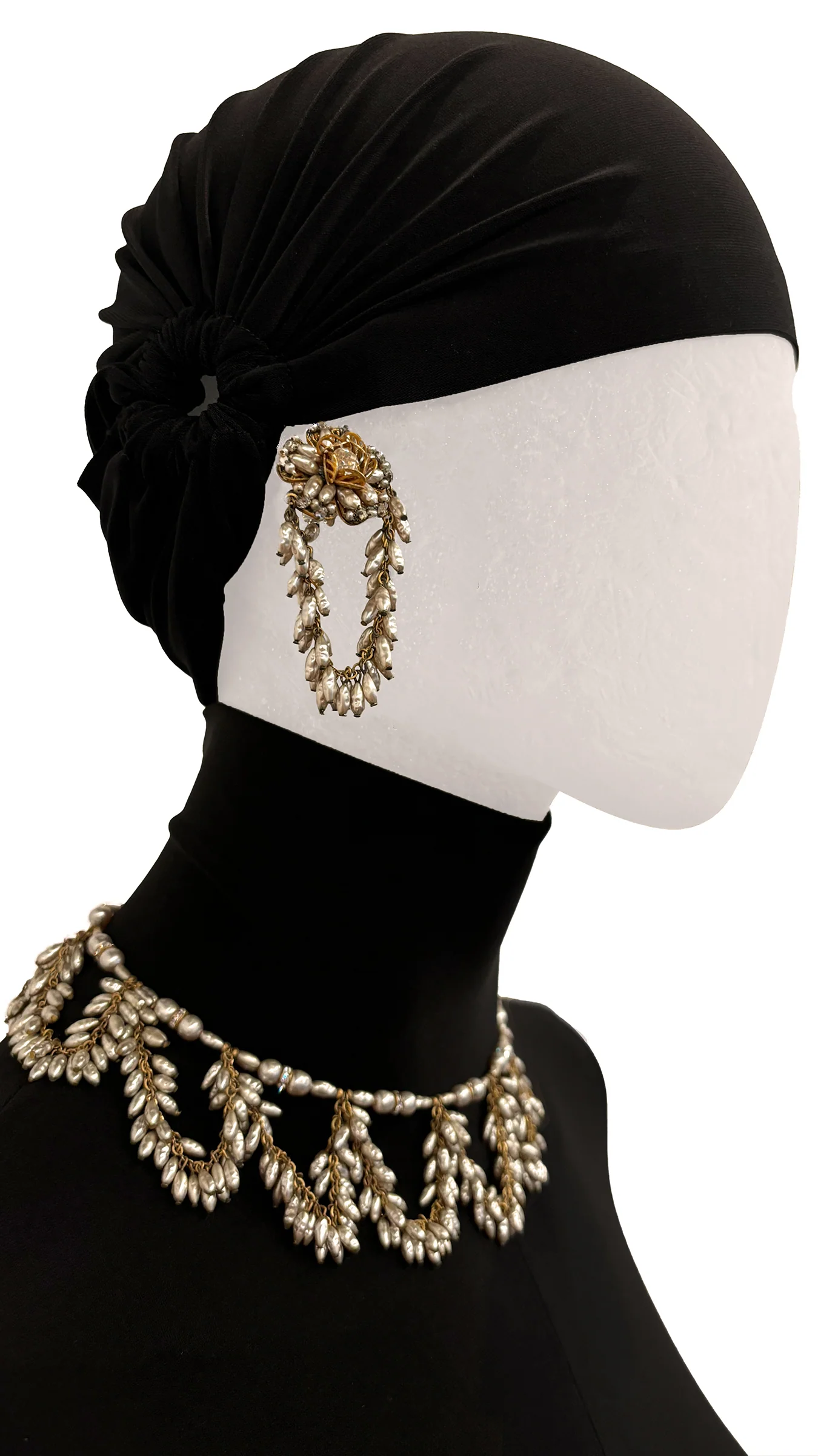 MIRIAM HASKELL BEADED EARRINGS AND NECKLACE SET - Image 3