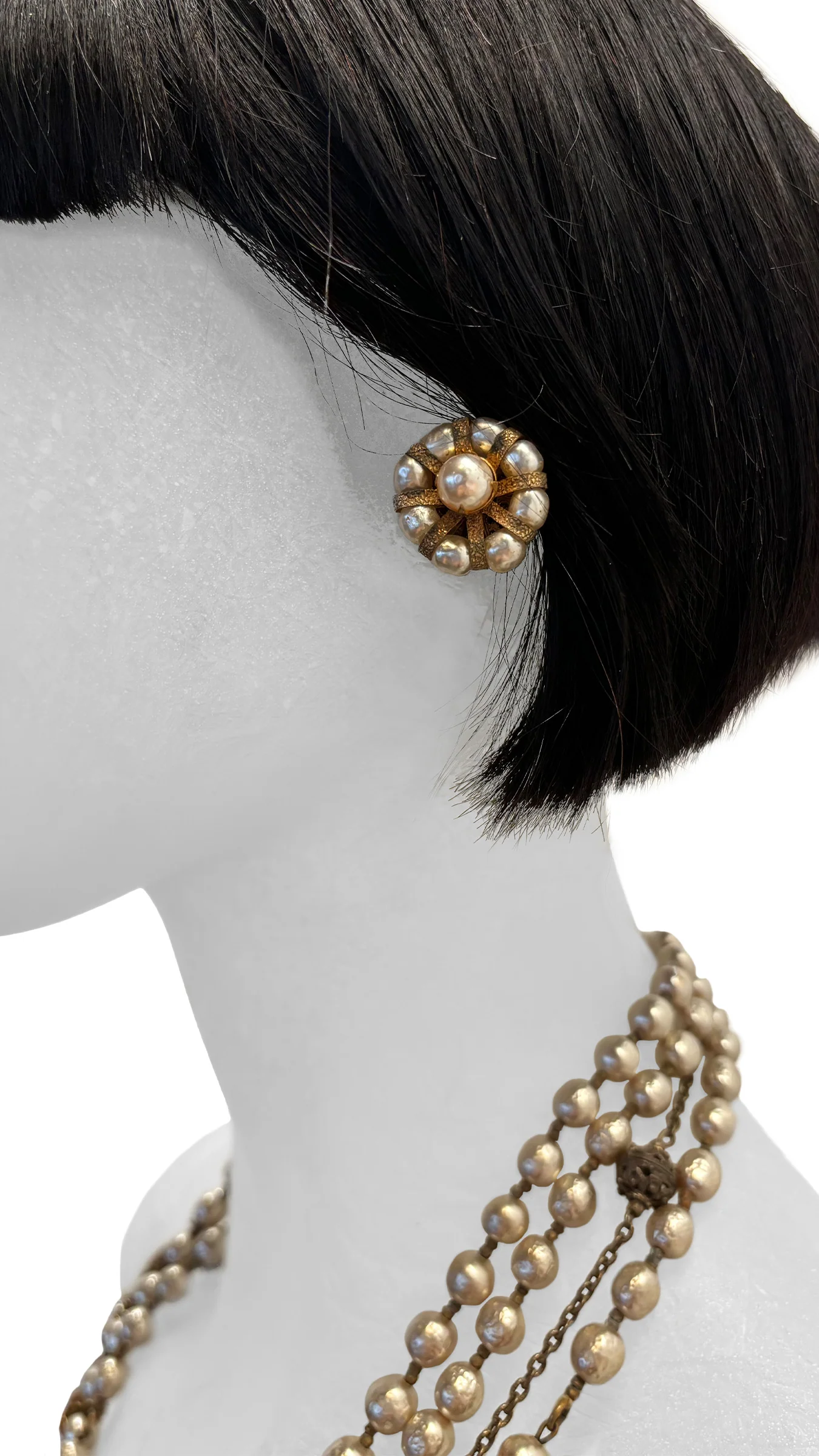 MIRIAM HASKELL LAYERED BEADED NECKLACE AND EARRING SET - Image 3